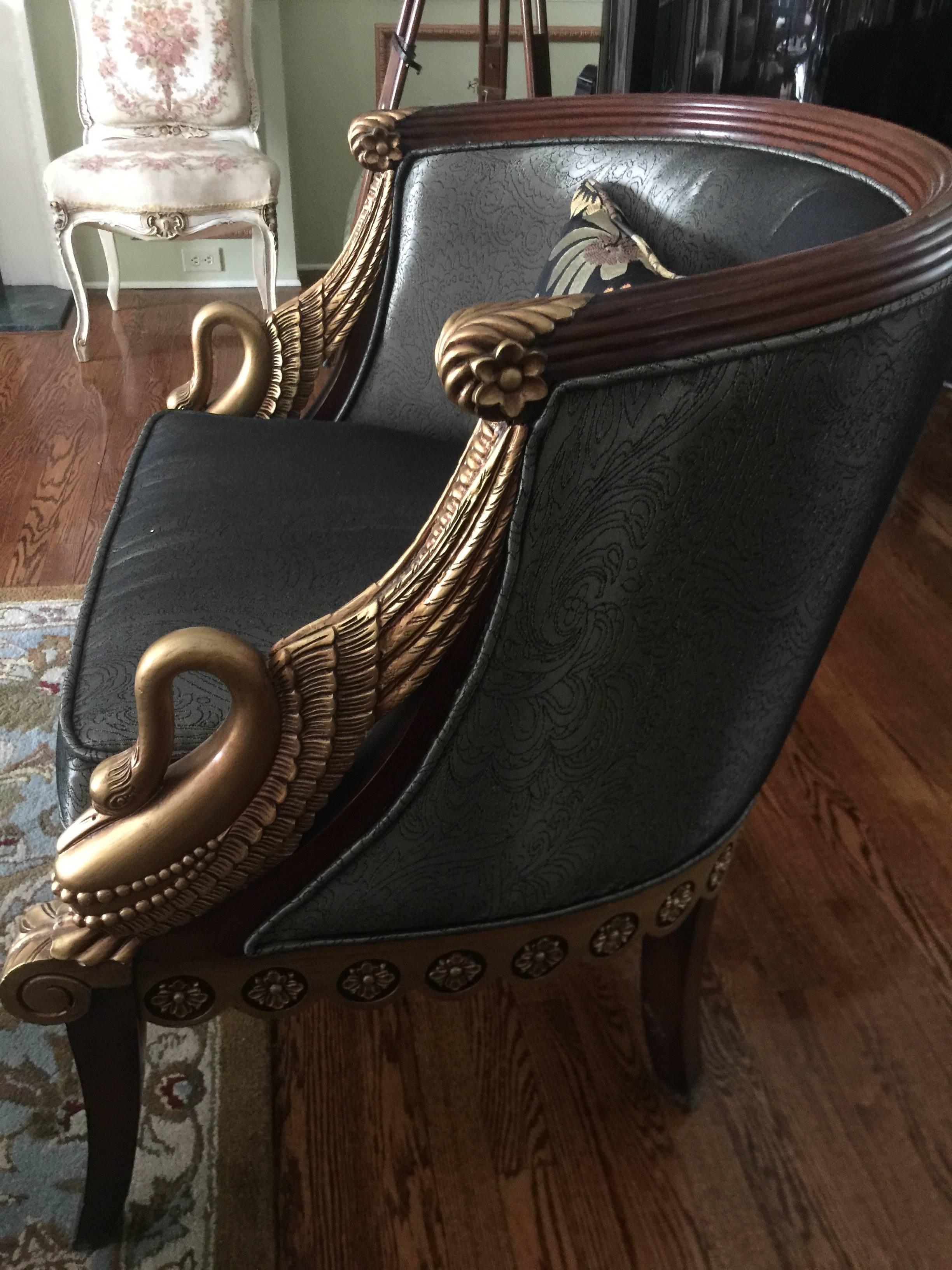Pair of Beautiful Empire Style Chairs with Great Detail 1
