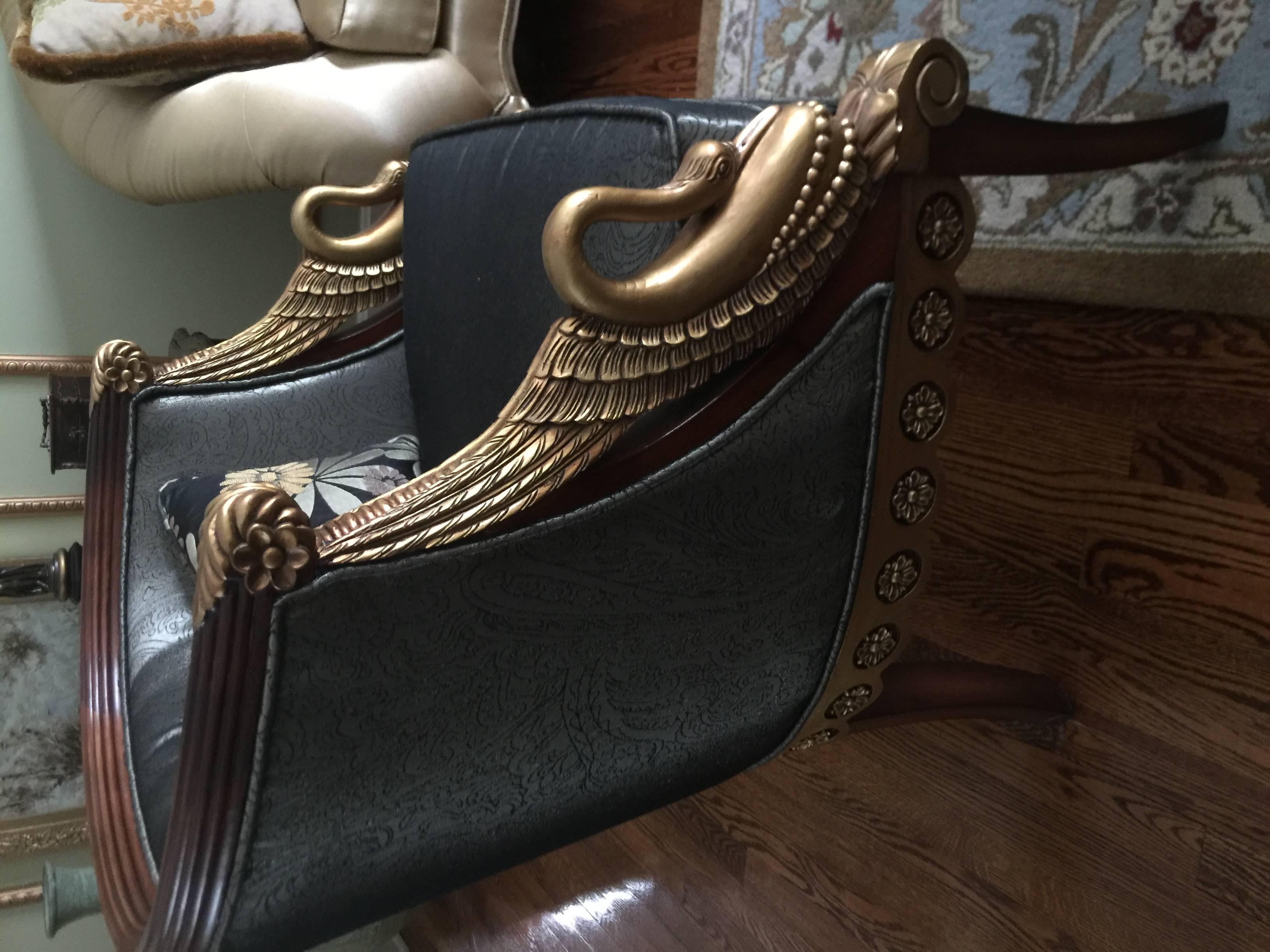 Pair of Beautiful Empire Style Chairs with Great Detail 2