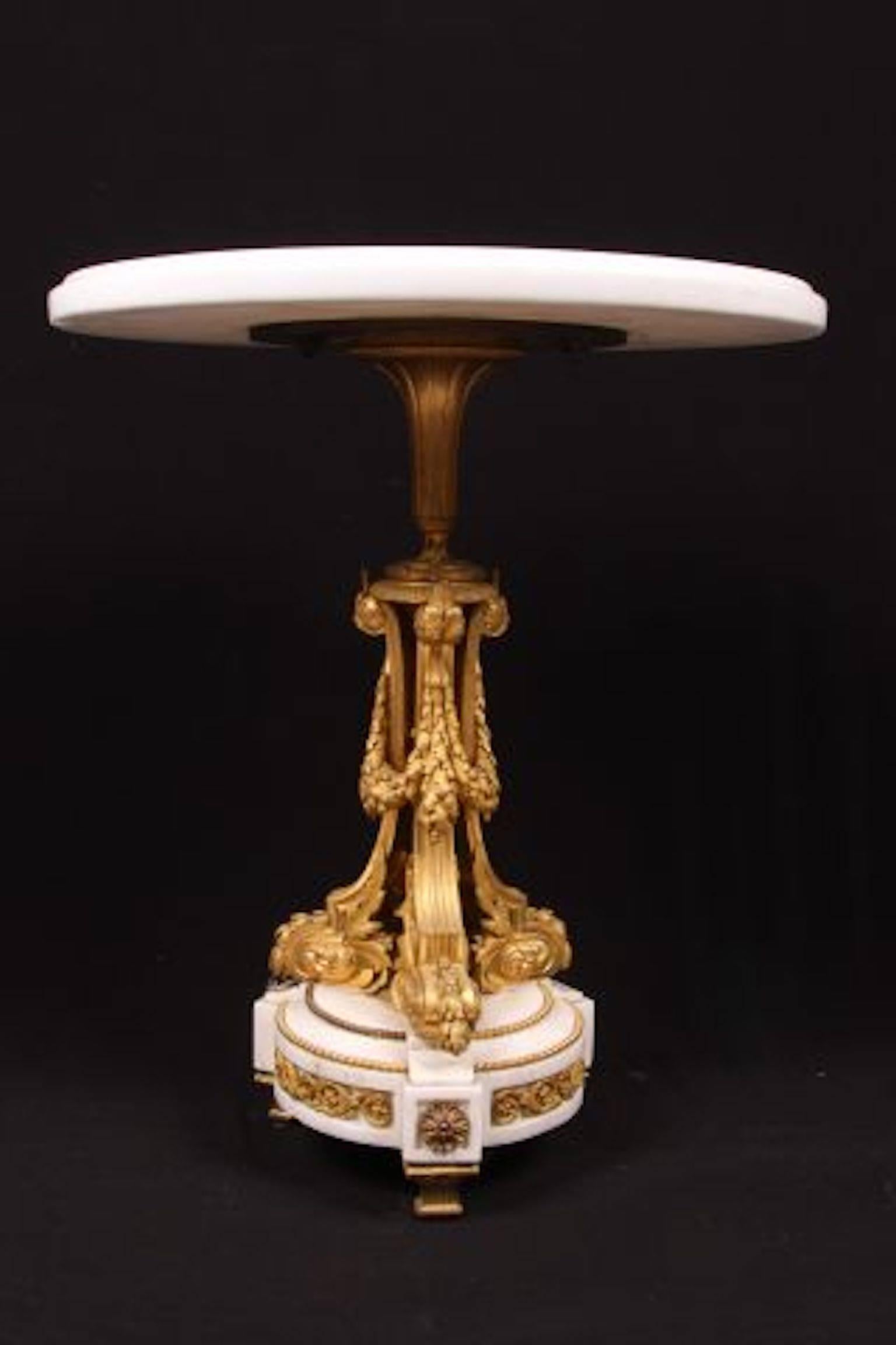 19th Century Bronze Gilt Fragment Marble Table In Excellent Condition For Sale In Washington Crossing, PA