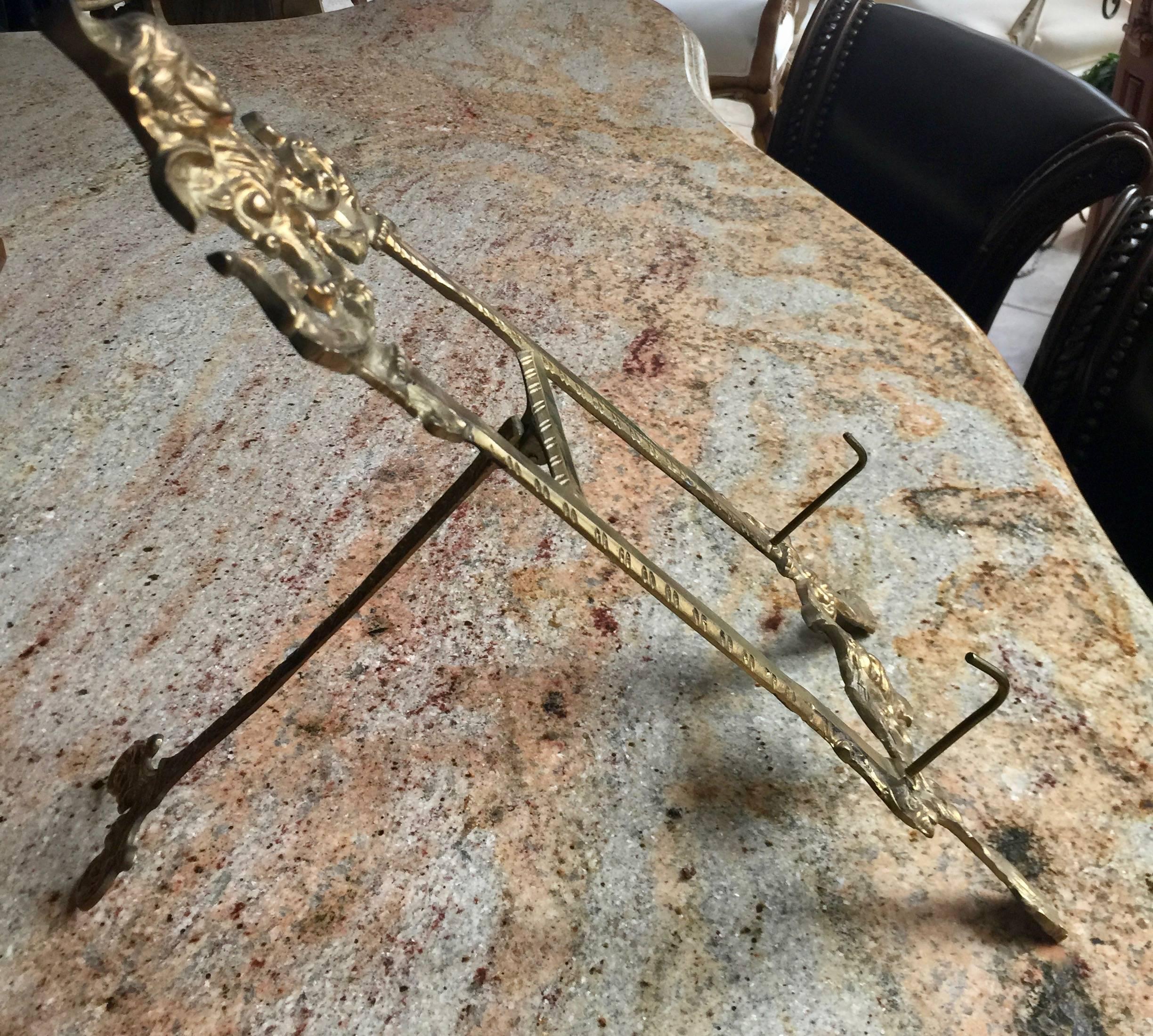 Italian brass tabletop easel.