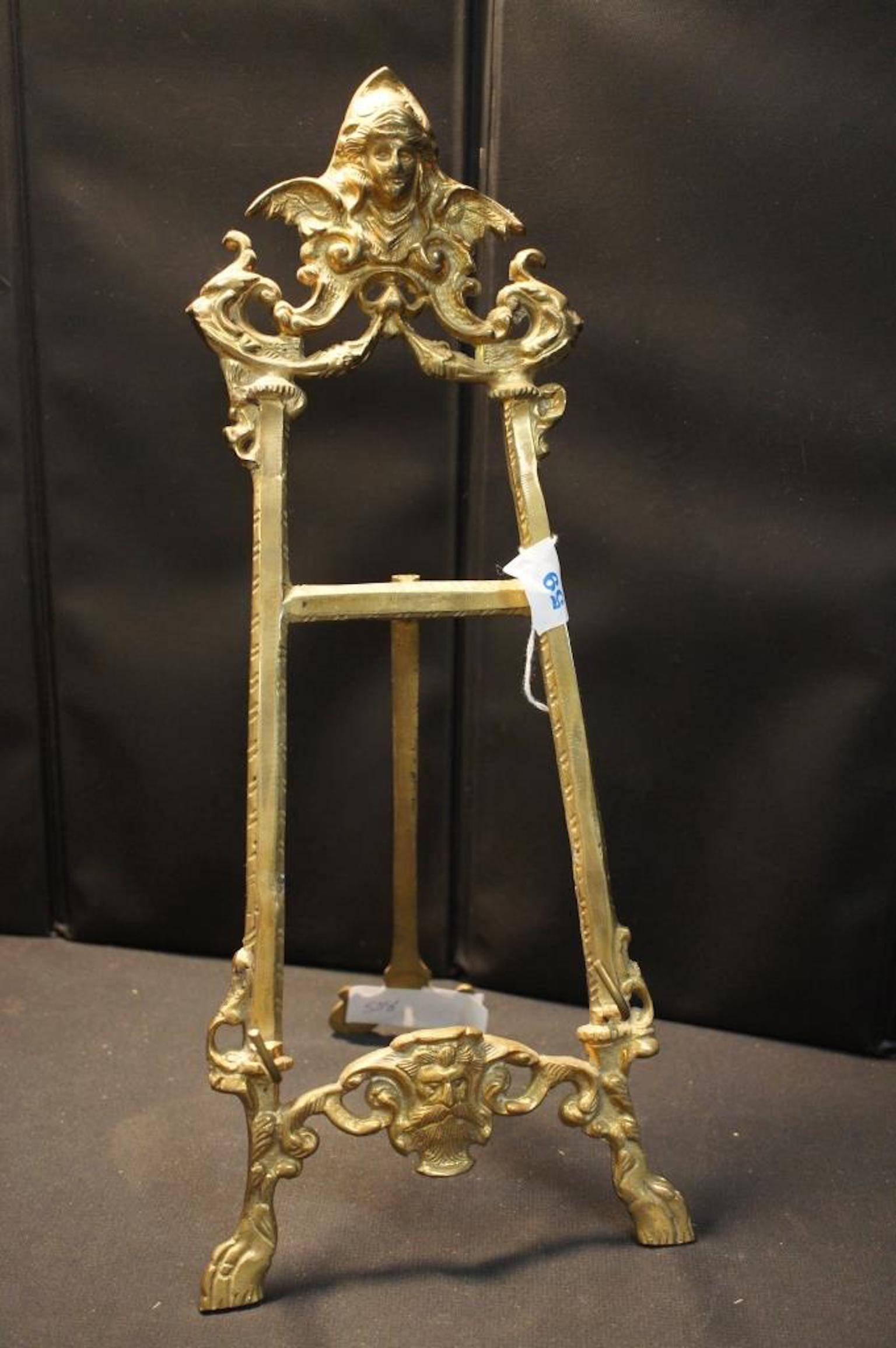 19th Century  Italian Brass Tabletop Easel 