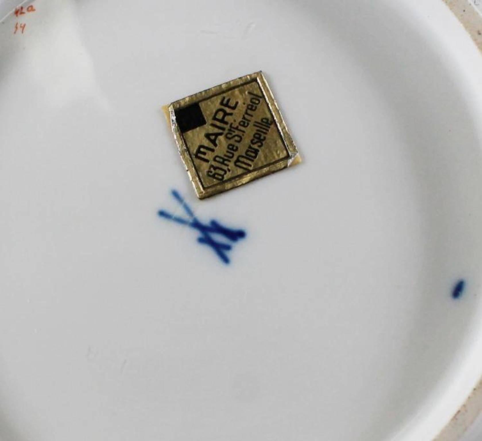 Porcelain 19th Century Meissen Cup and Saucer