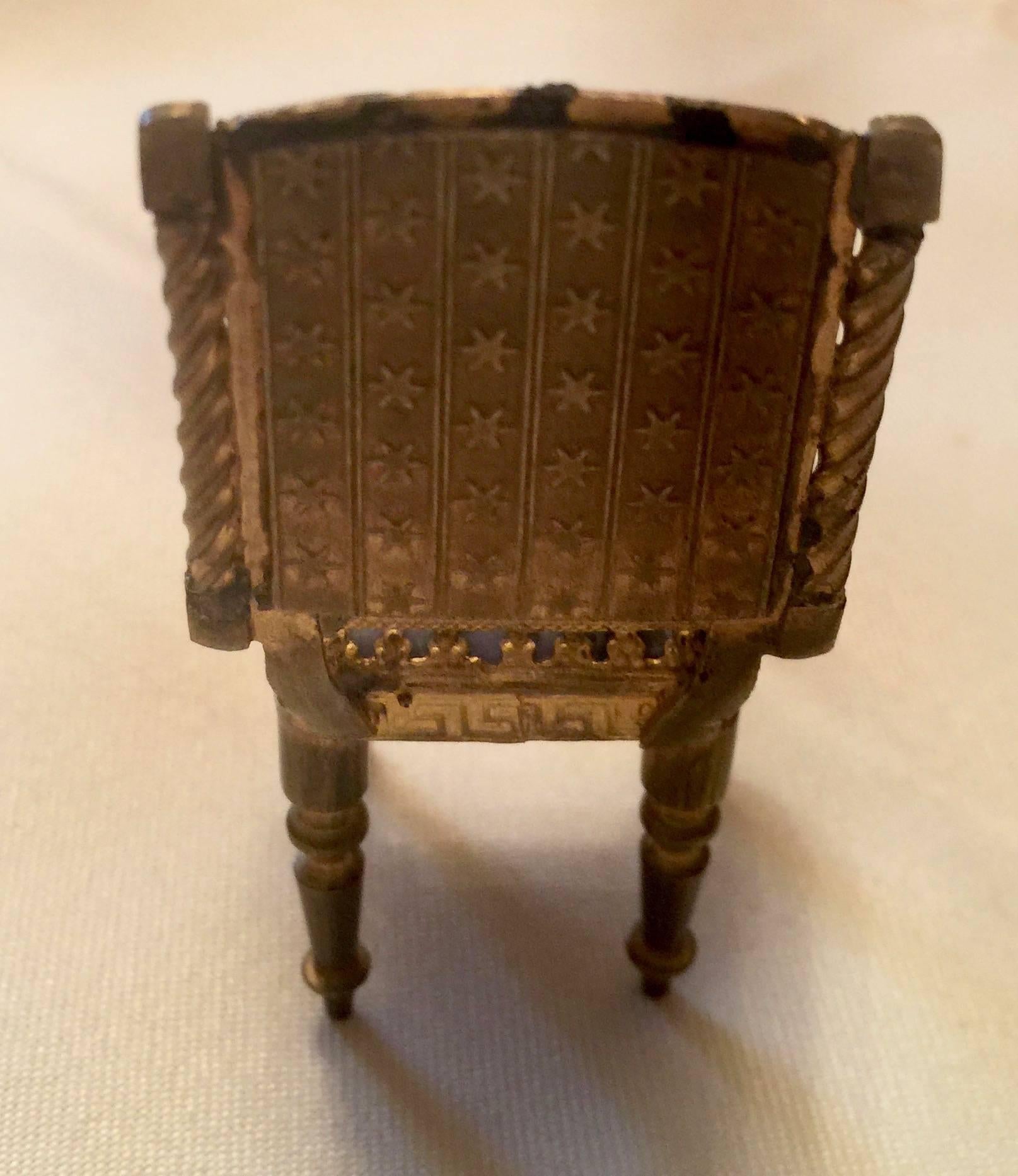 Austrian 19th Century Viennese Enamel and Bronze Miniature Chair For Sale