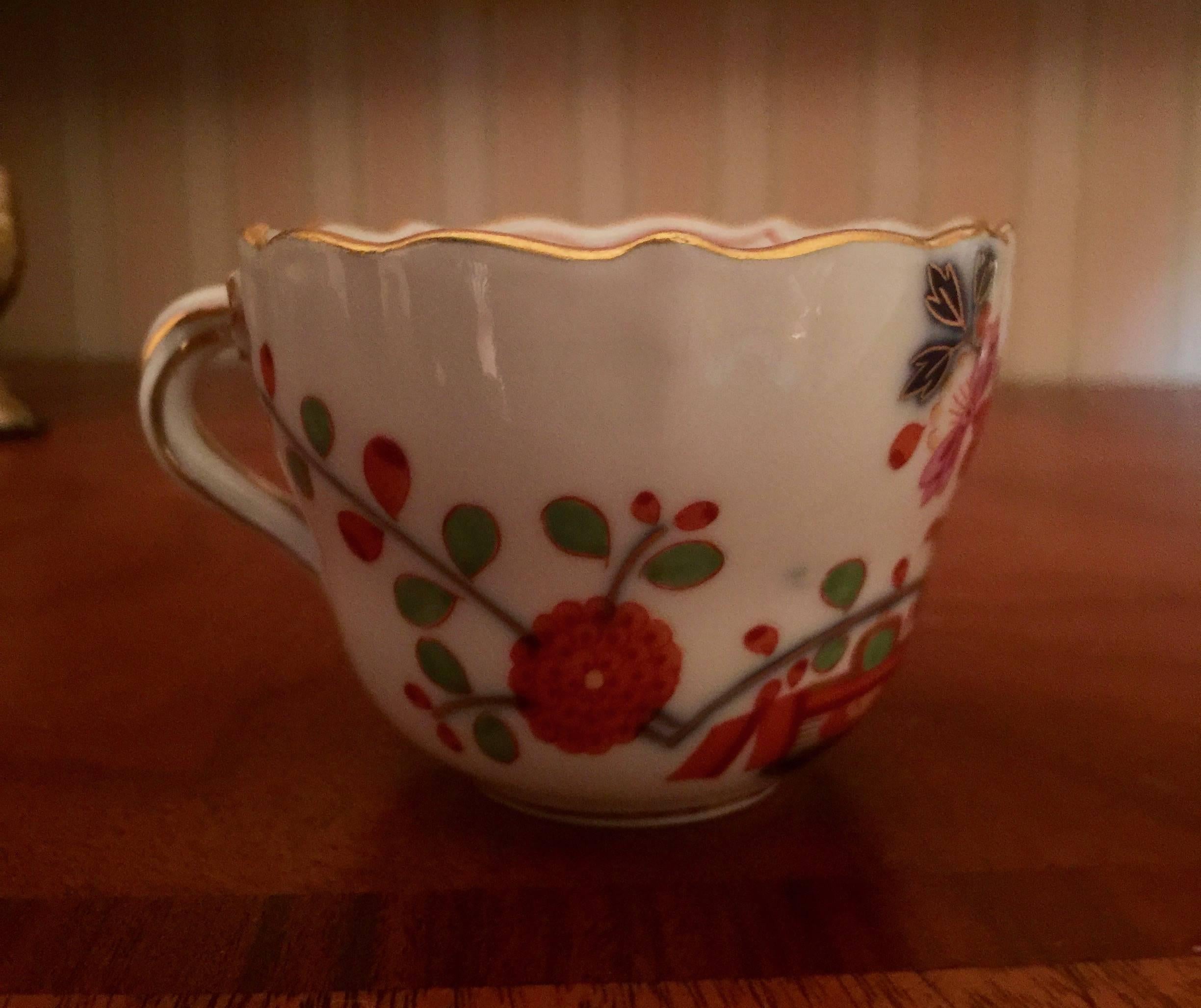 Vintage Meissen Demitasse Cup and Saucer In Excellent Condition For Sale In Washington Crossing, PA