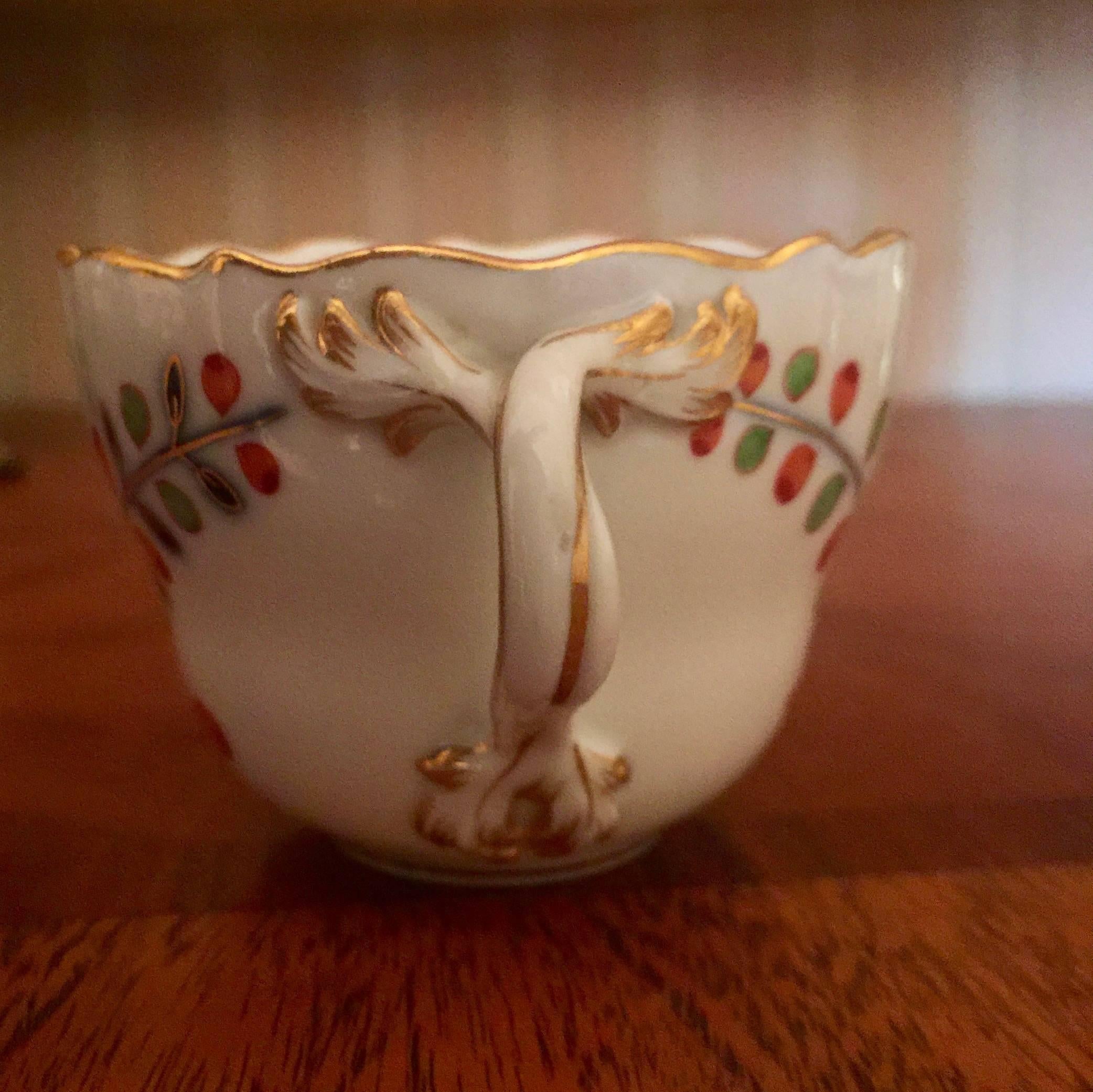 19th Century Vintage Meissen Demitasse Cup and Saucer For Sale