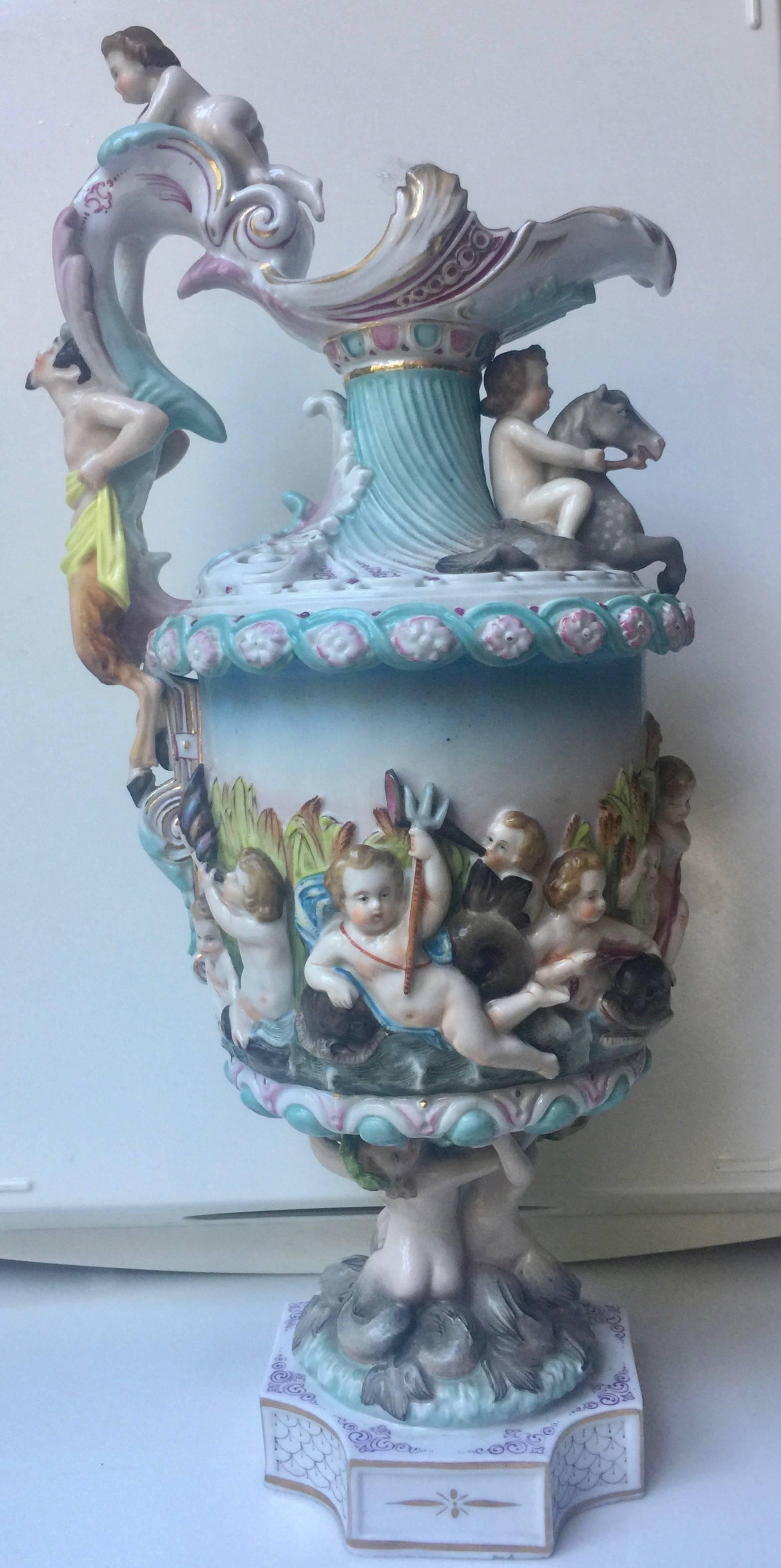 European 20th Century Antique Porcelain Ewer