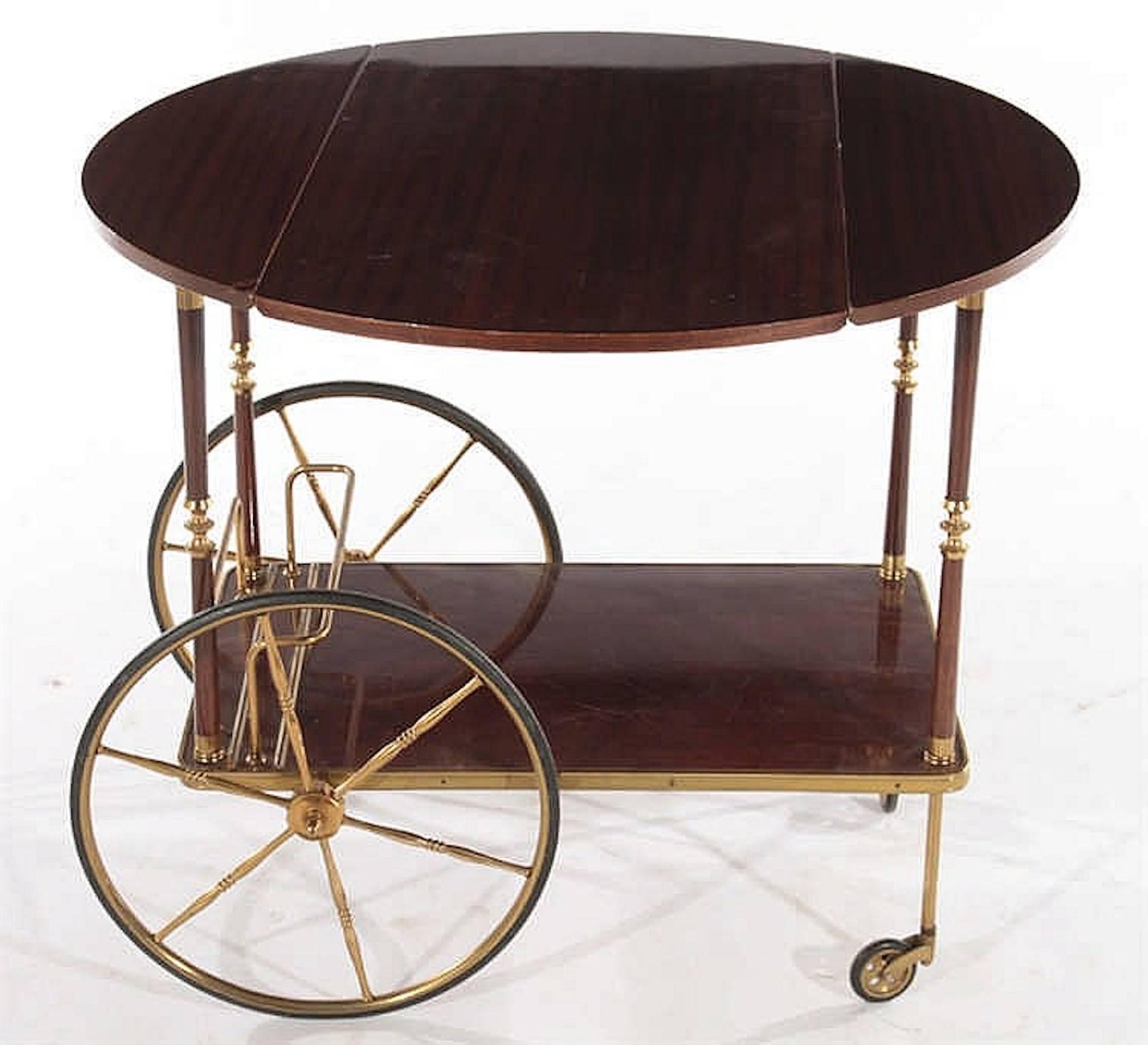 20th Century Mahogany and Brass French Service Trolley, circa 1950 For Sale
