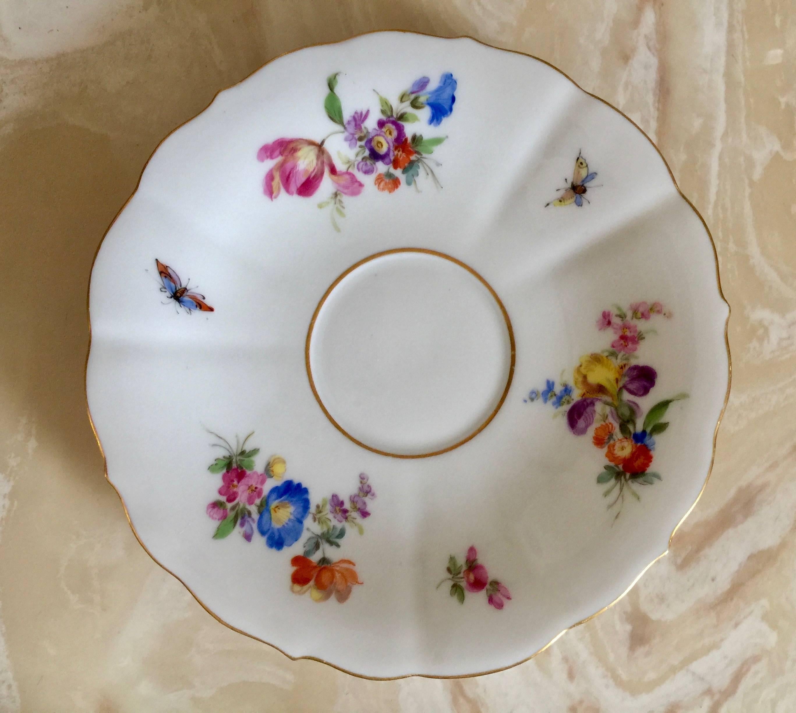 19th Century Meissen  Porcelain Painted Gilt Cup & Saucer For Sale 1