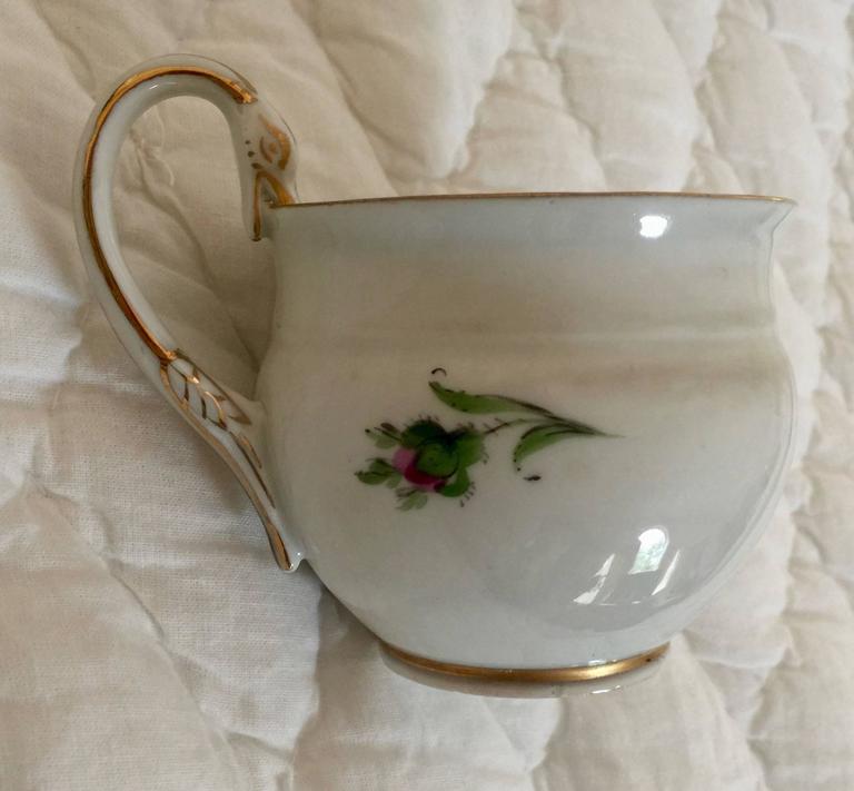 19th Century Meissen Porcelain Moss Rose Cup and Saucer For Sale 2