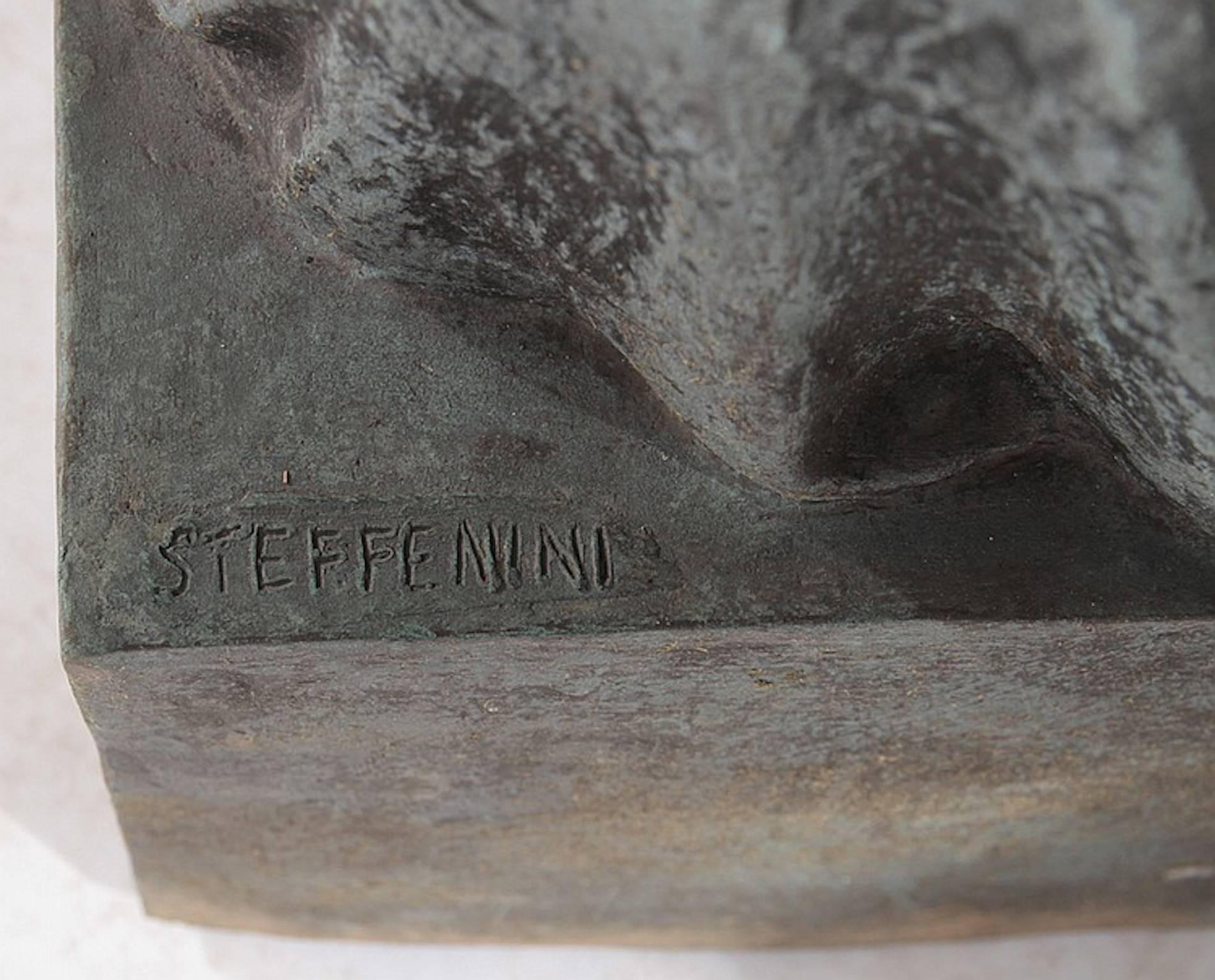 Life Sized Bronze Kneeling Woman Signed Steffenini 2
