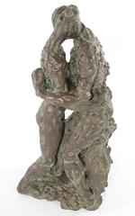 Bronze Sculpture the Lovers Embraced Signed