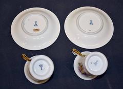 Pair of Meissen Demitasse Cups and Saucers