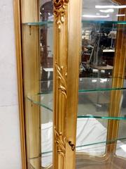 French Louis XVI Gilded Curio Cabinet Vitrine, circa 1900