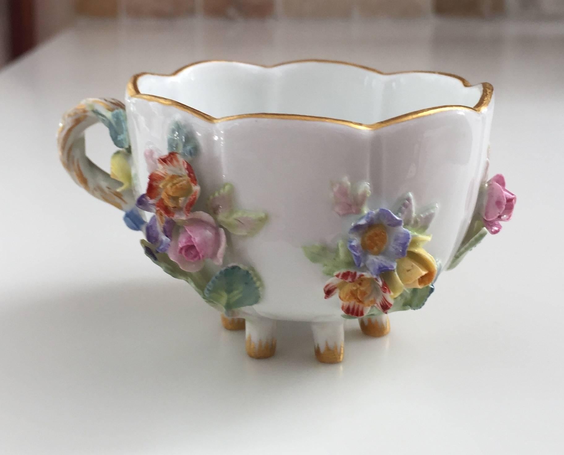 19th century Meissen cup and saucer
Floral with gold gilt accent.