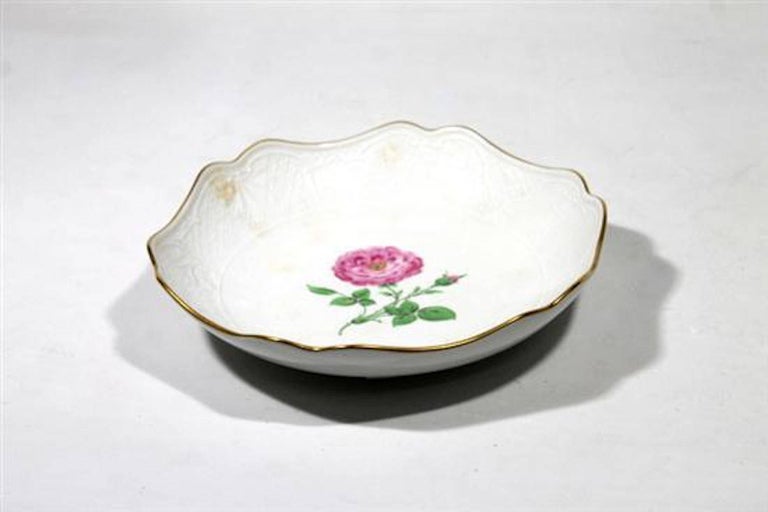 German Late 19th Century Meissen Cake Plate Cup and Saucer For Sale