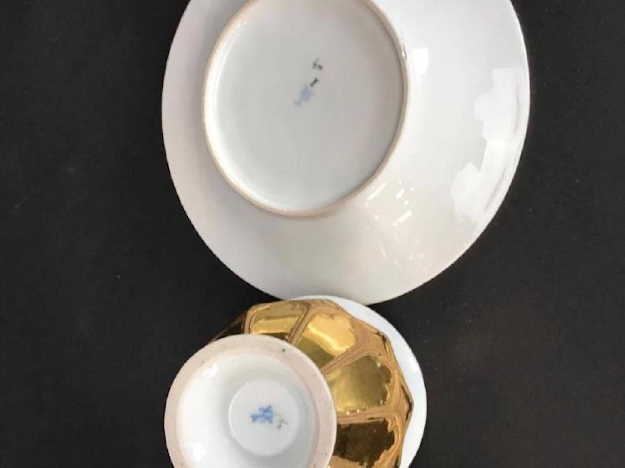 German 19th Century Meissen Cup and Saucer
