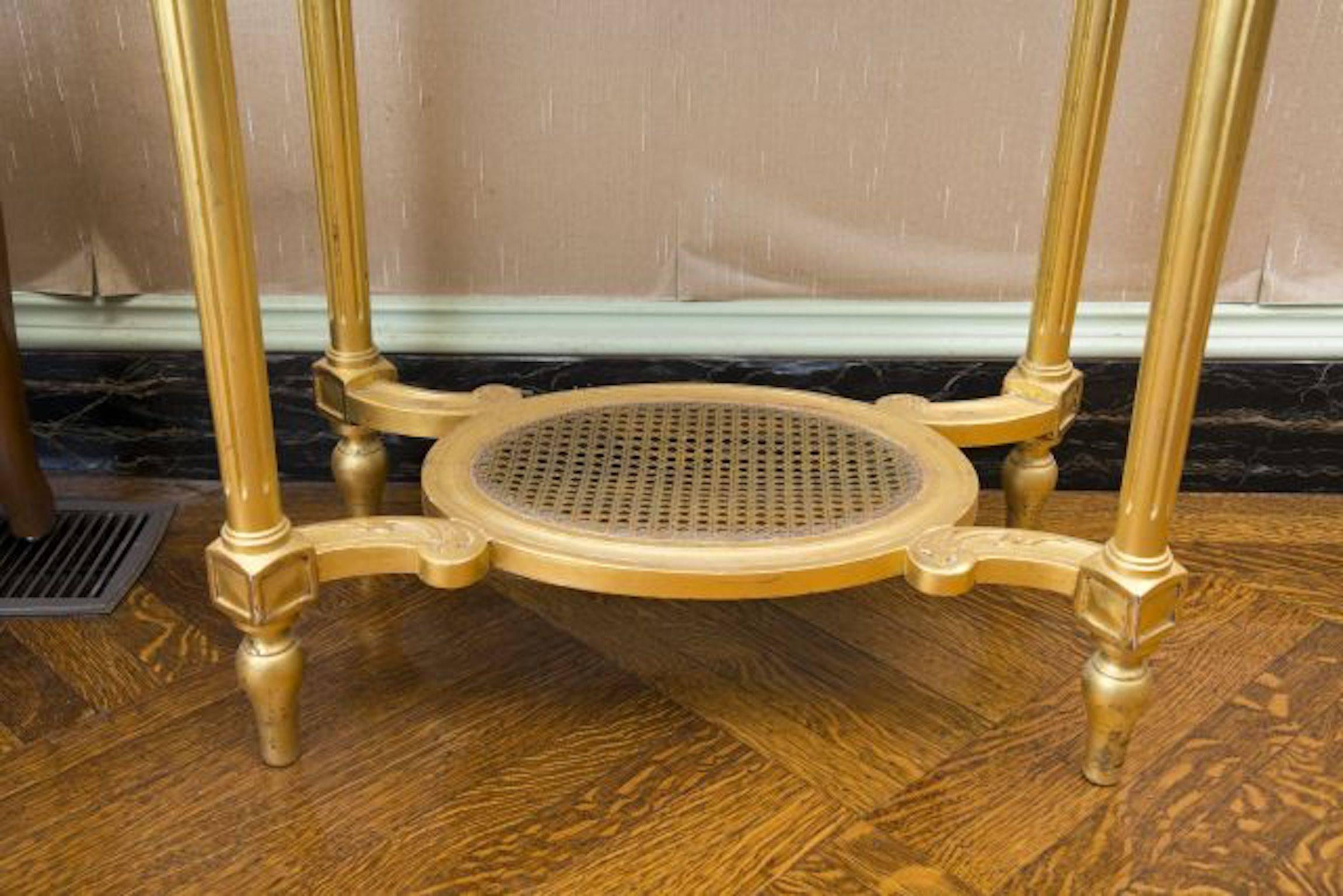 19th Century Louis XVI Style Oval Giltwood Center Table For Sale 2
