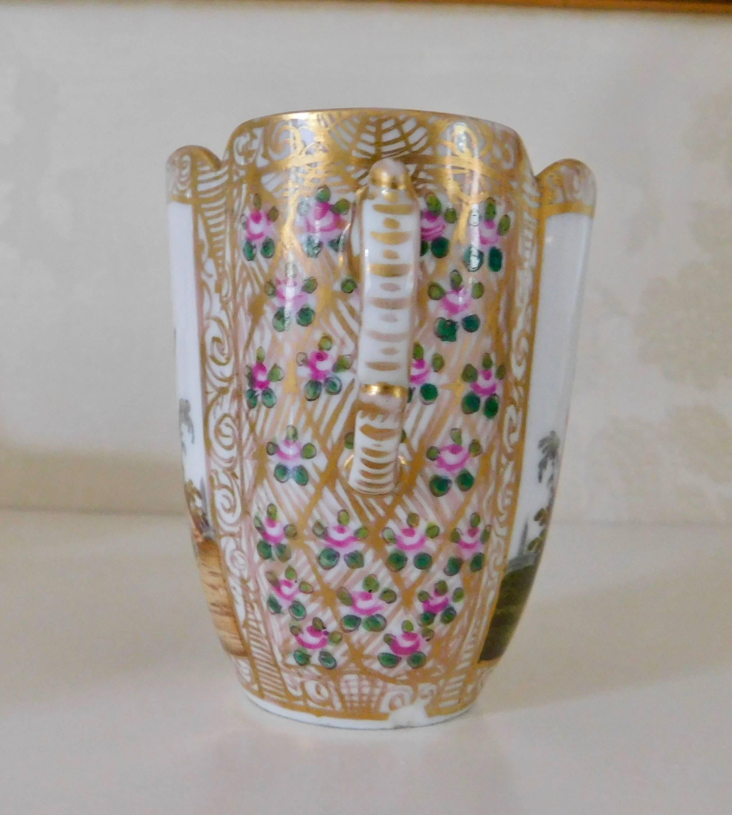 German 19th Century Antique Helena Wolfsohn Porcelain Cabinet Chocolate Cup, circa 1880 For Sale