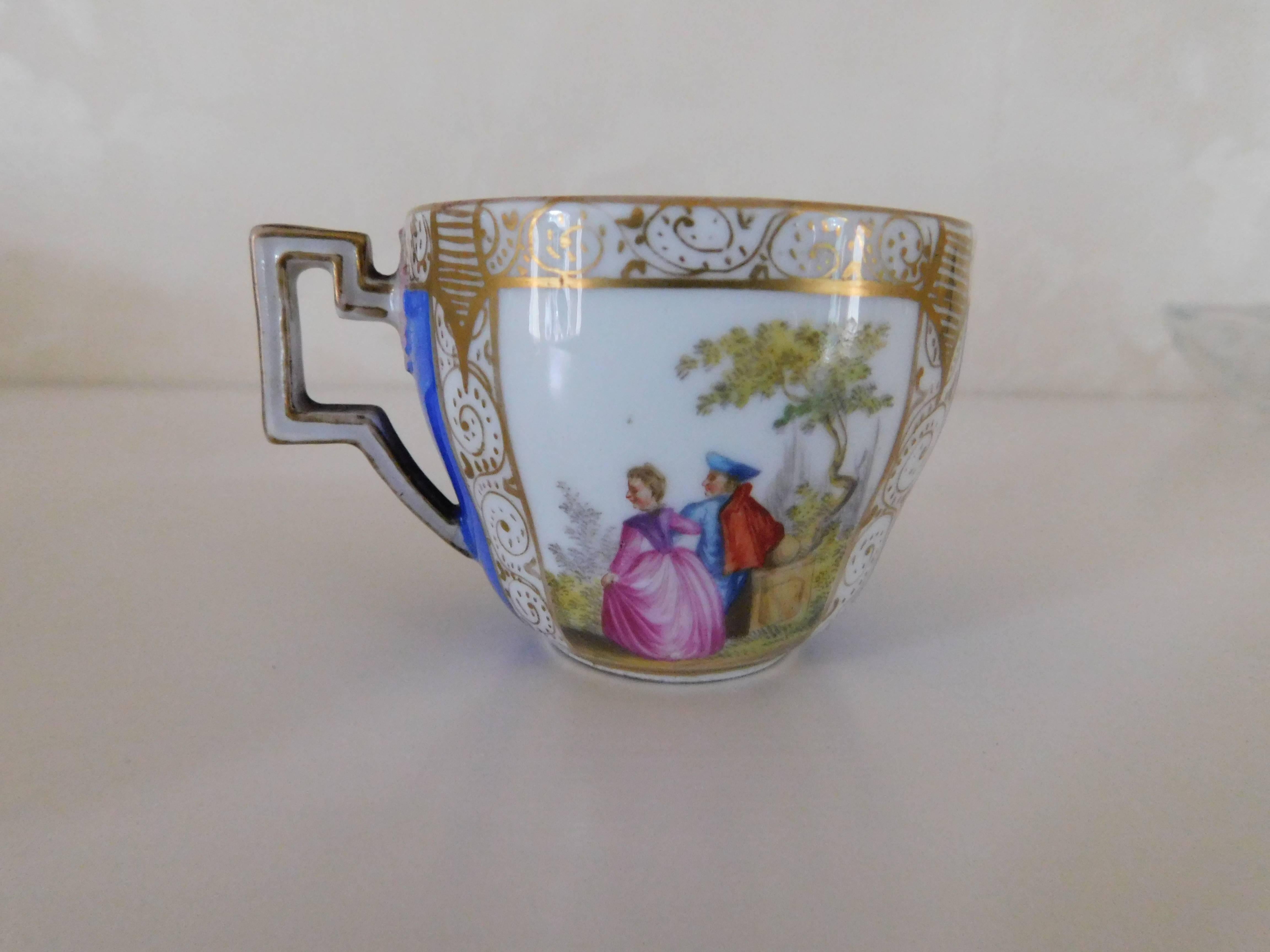 19th Century Meissen Porcelain Cup and Saucer For Sale 1