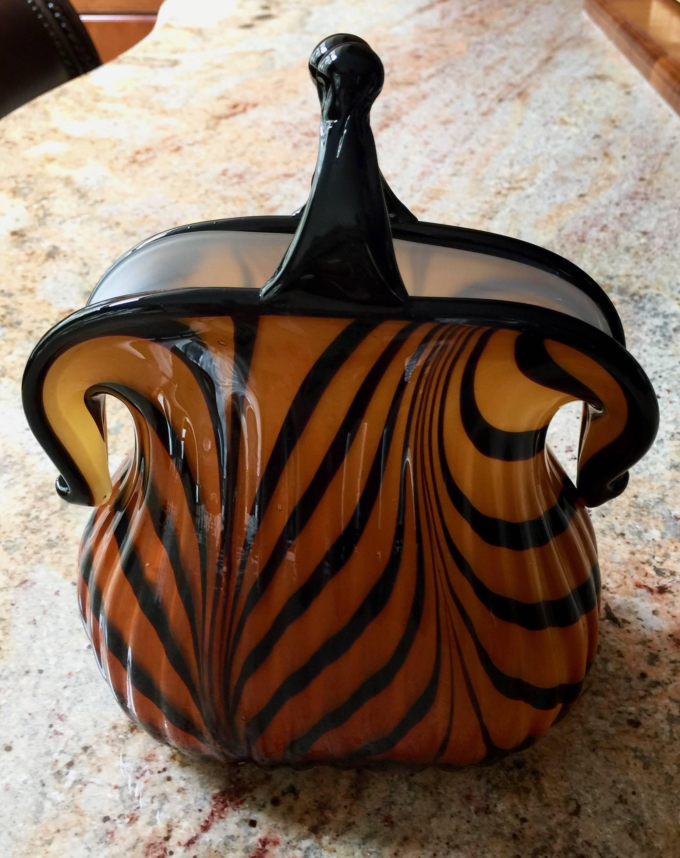 murano glass purse vase