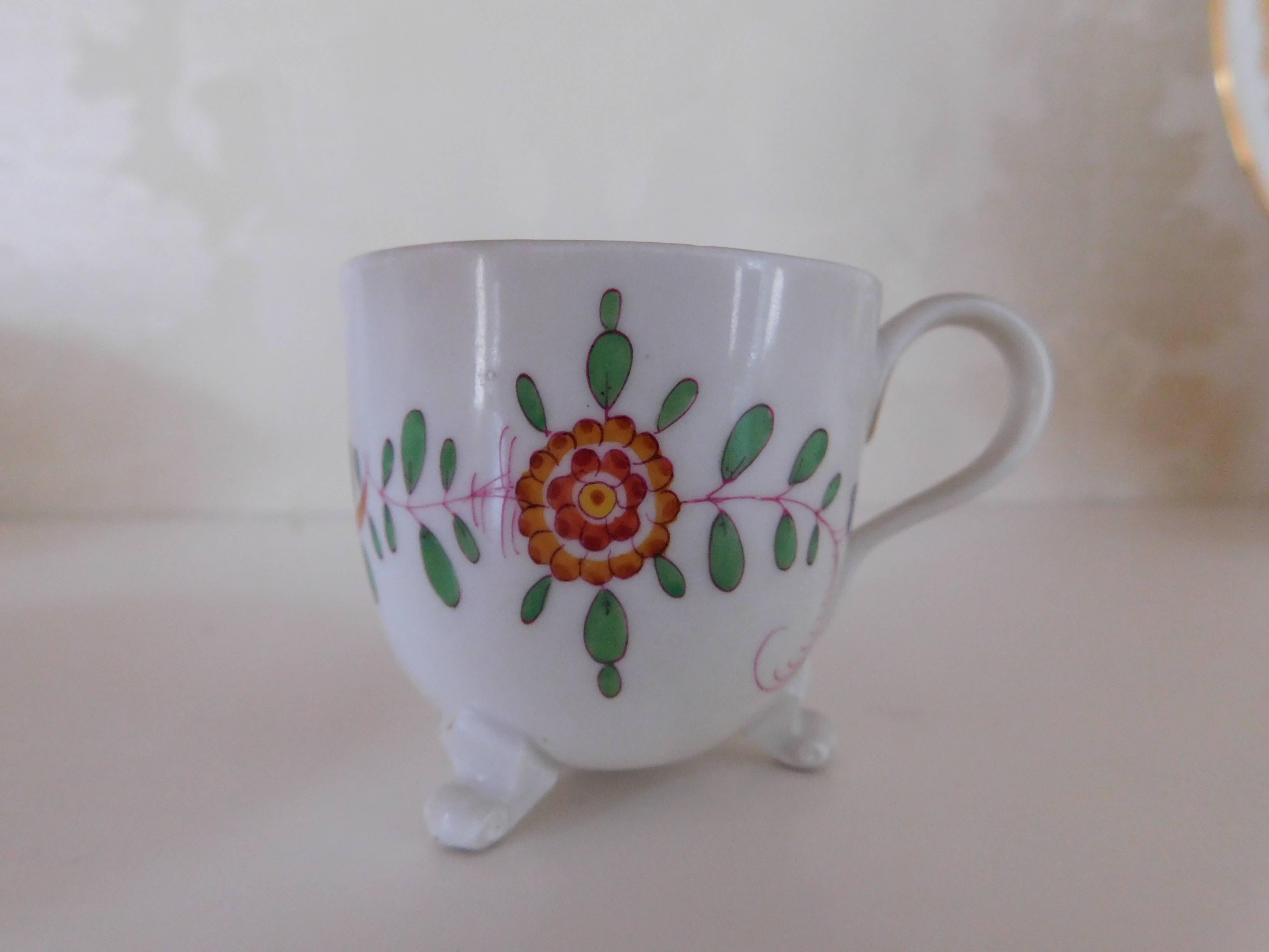 German Meissen Demitasse Marcolini Cup and Saucer Asian Kakiemon Style, 18th Century For Sale