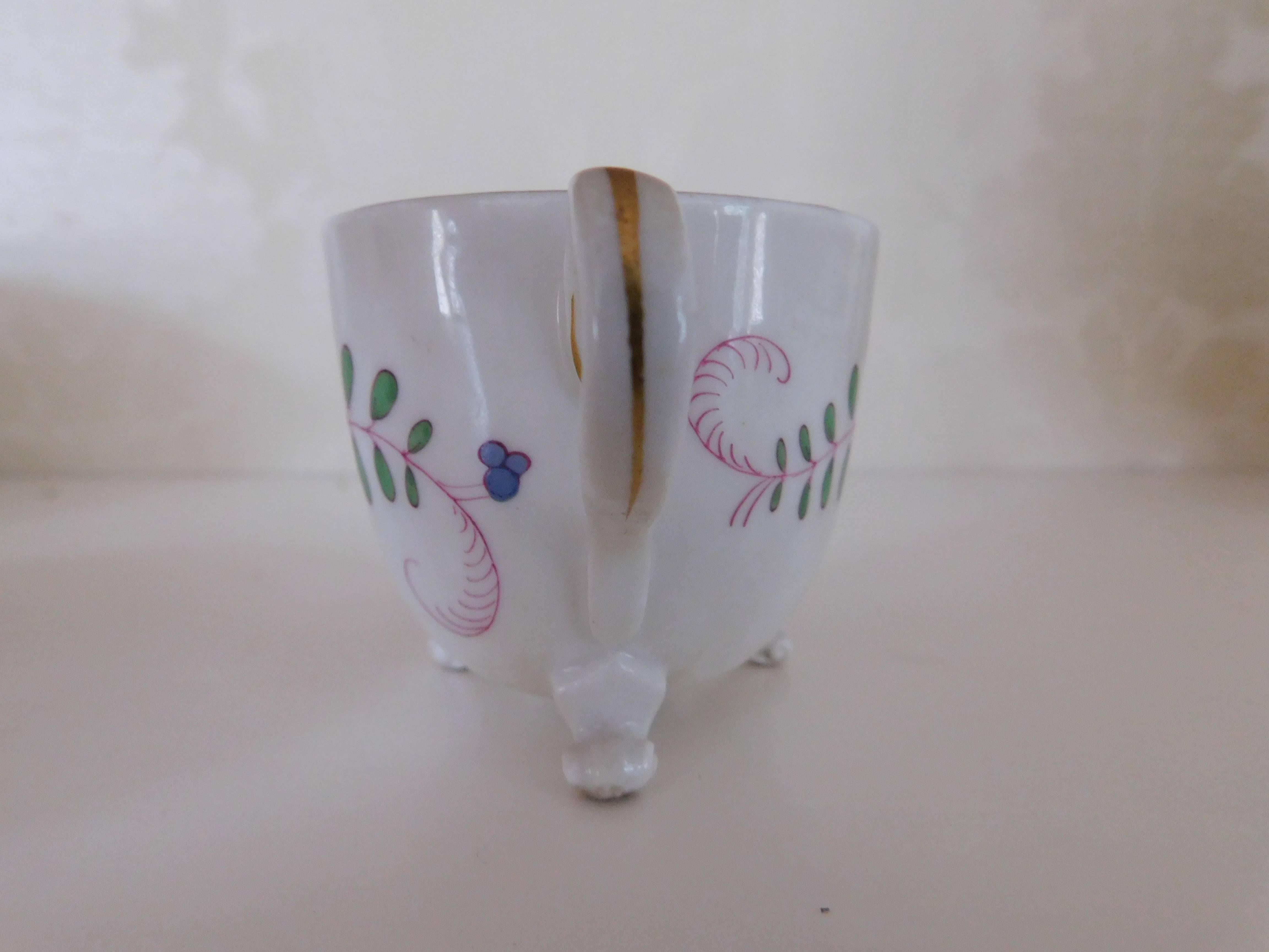 18th Century and Earlier Meissen Demitasse Marcolini Cup and Saucer Asian Kakiemon Style, 18th Century For Sale