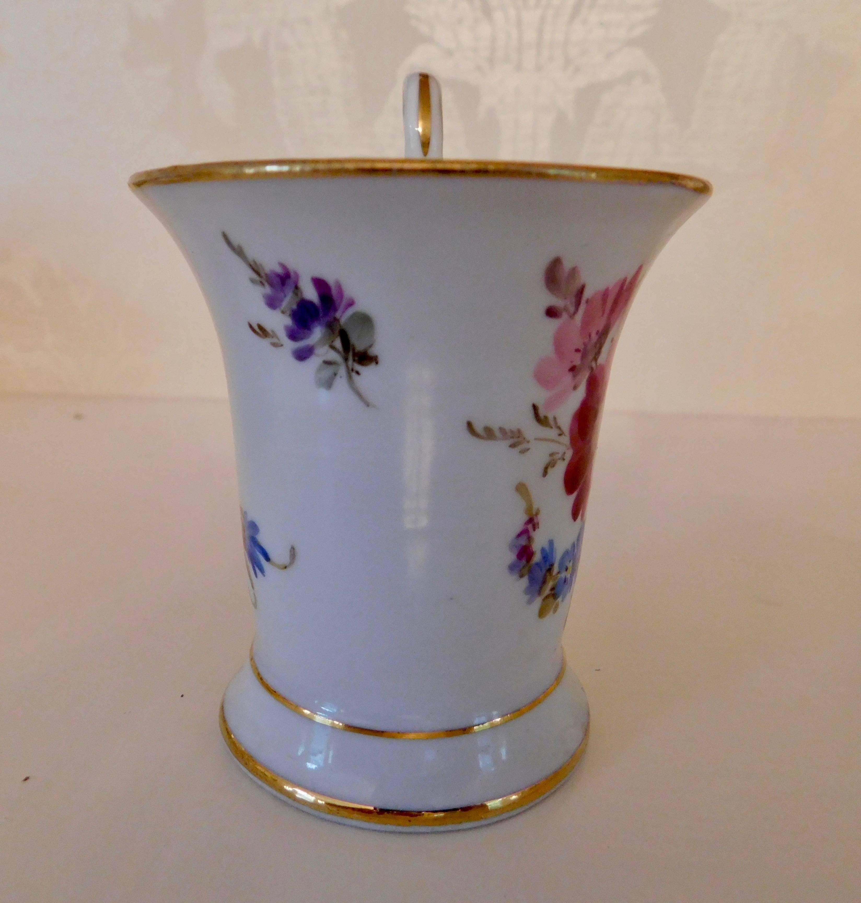 German 20th Century Meissen Porcelain Demitasse Cup & Saucer
