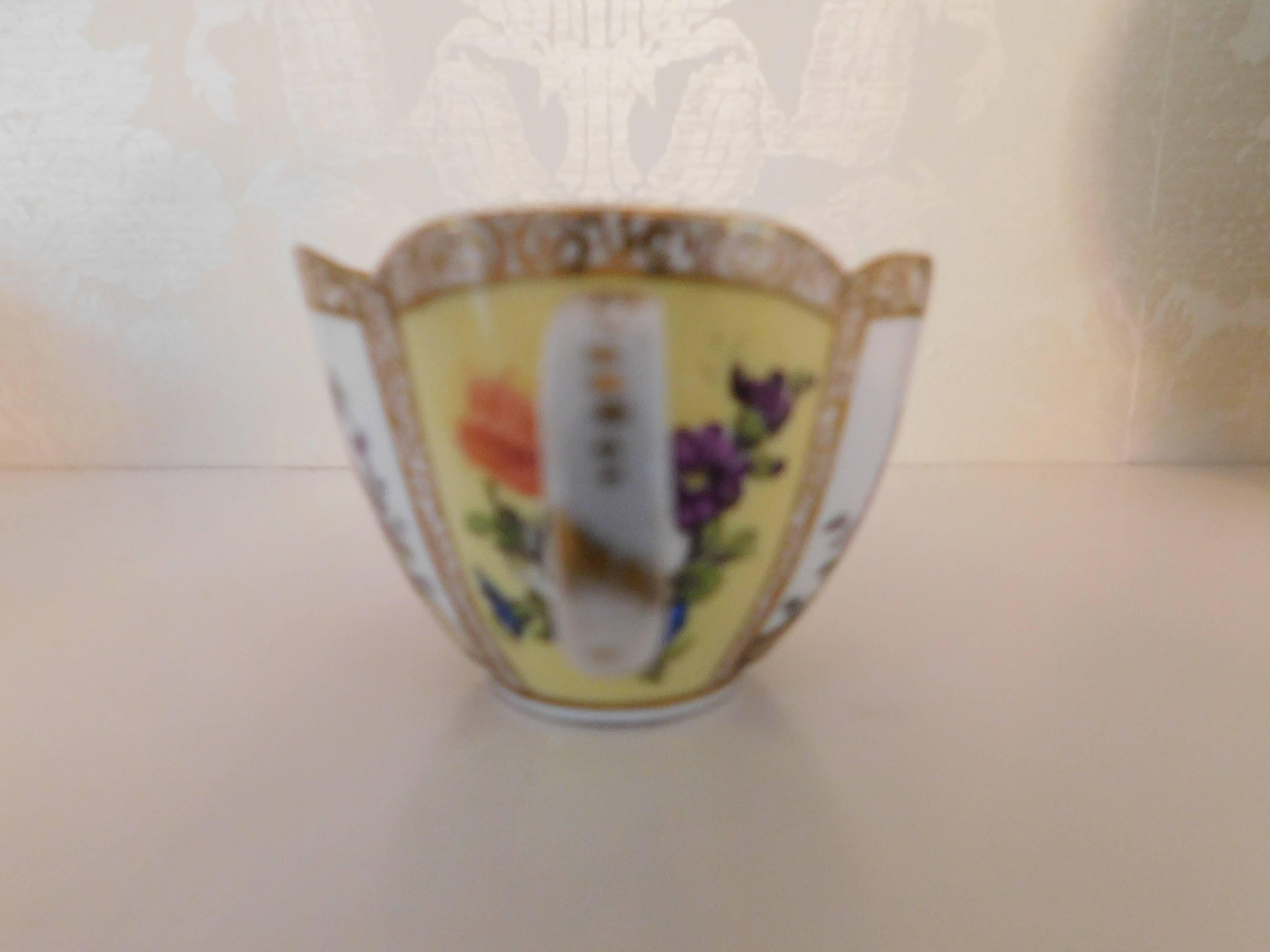 19th Century, Meissen Porcelain Quatrefoil Cup and Saucer 1