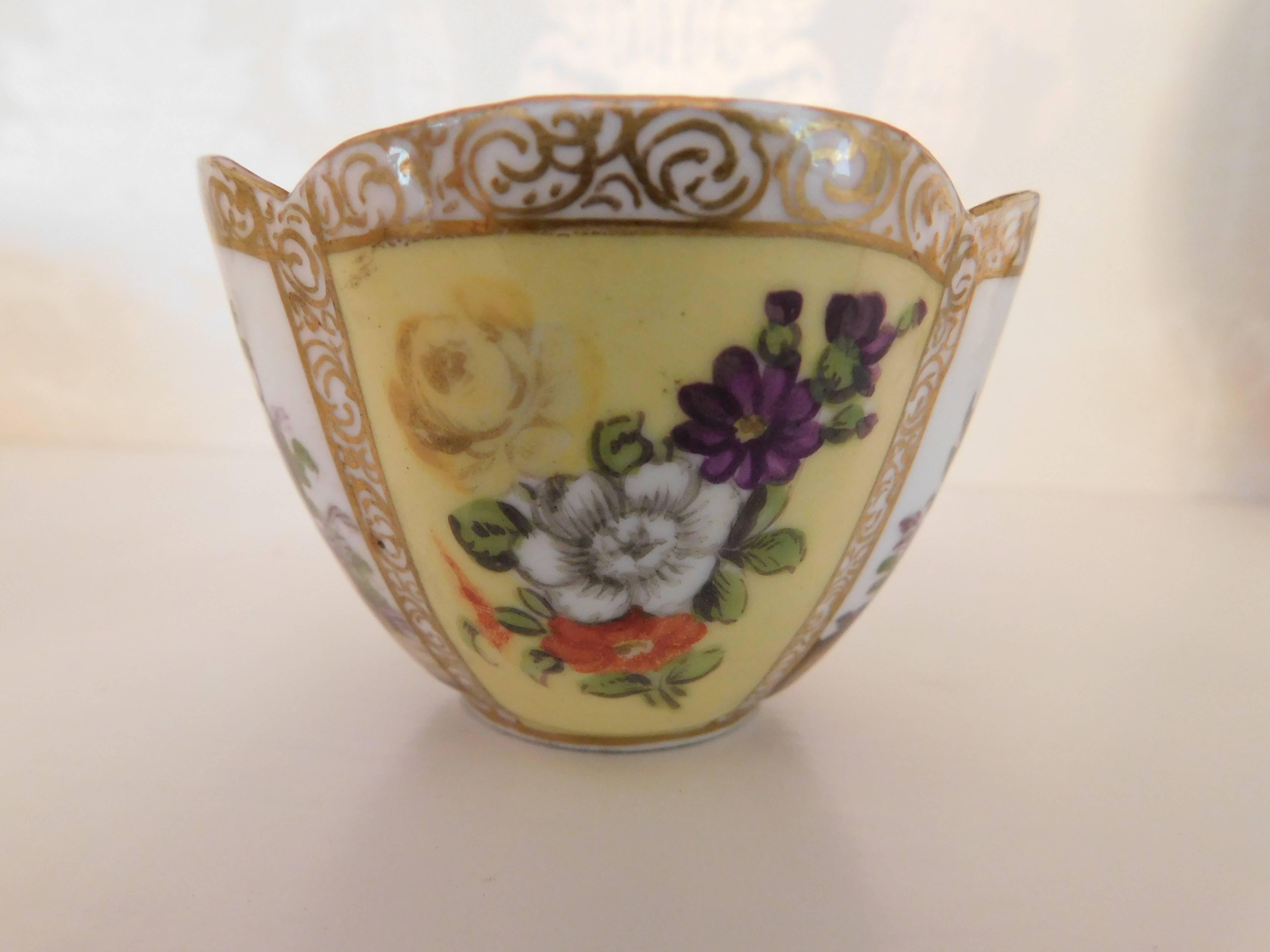 19th Century, Meissen Porcelain Quatrefoil Cup and Saucer 2