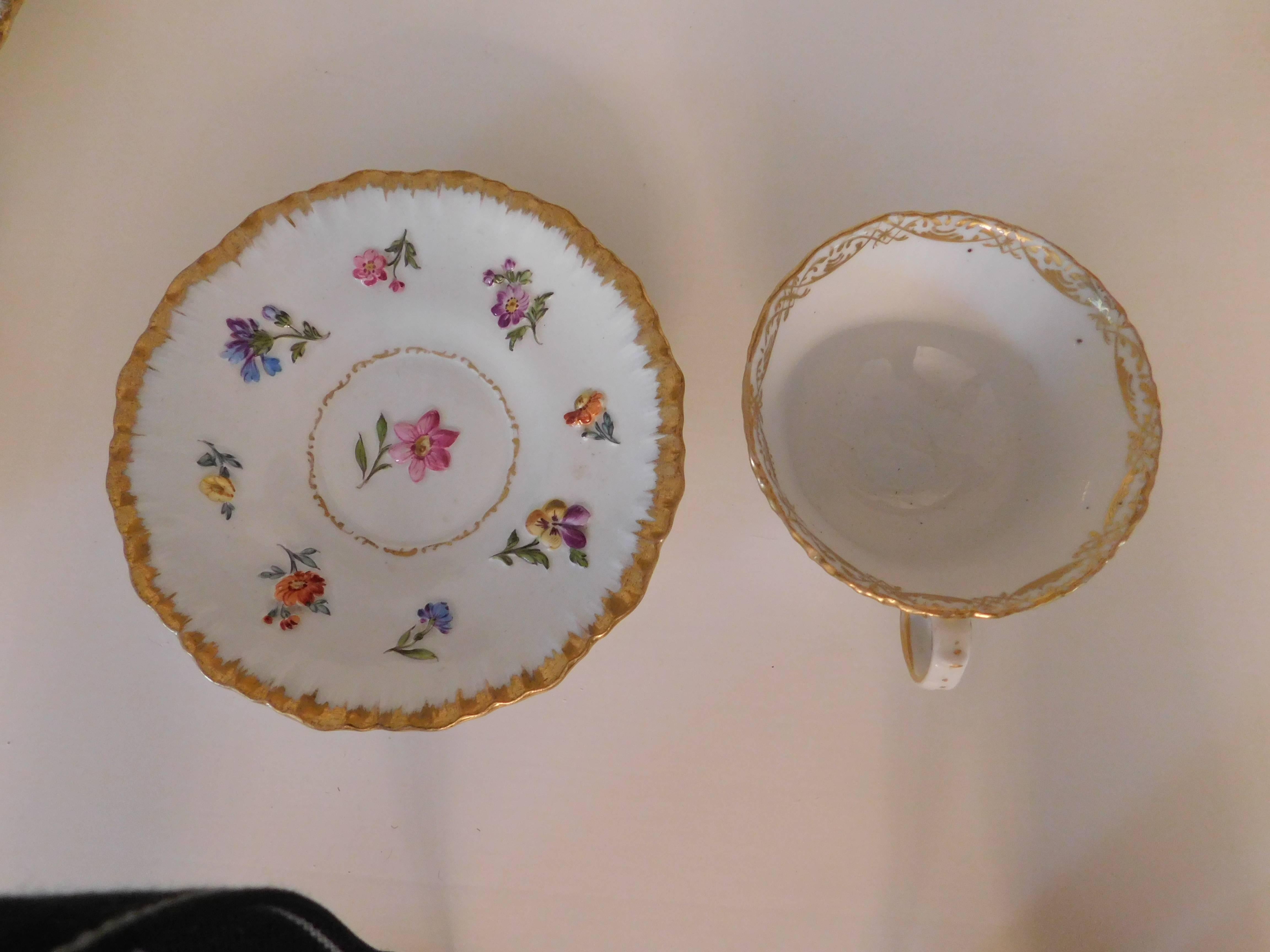 19th Century Meissen Porcelain Cup and Saucer For Sale 2