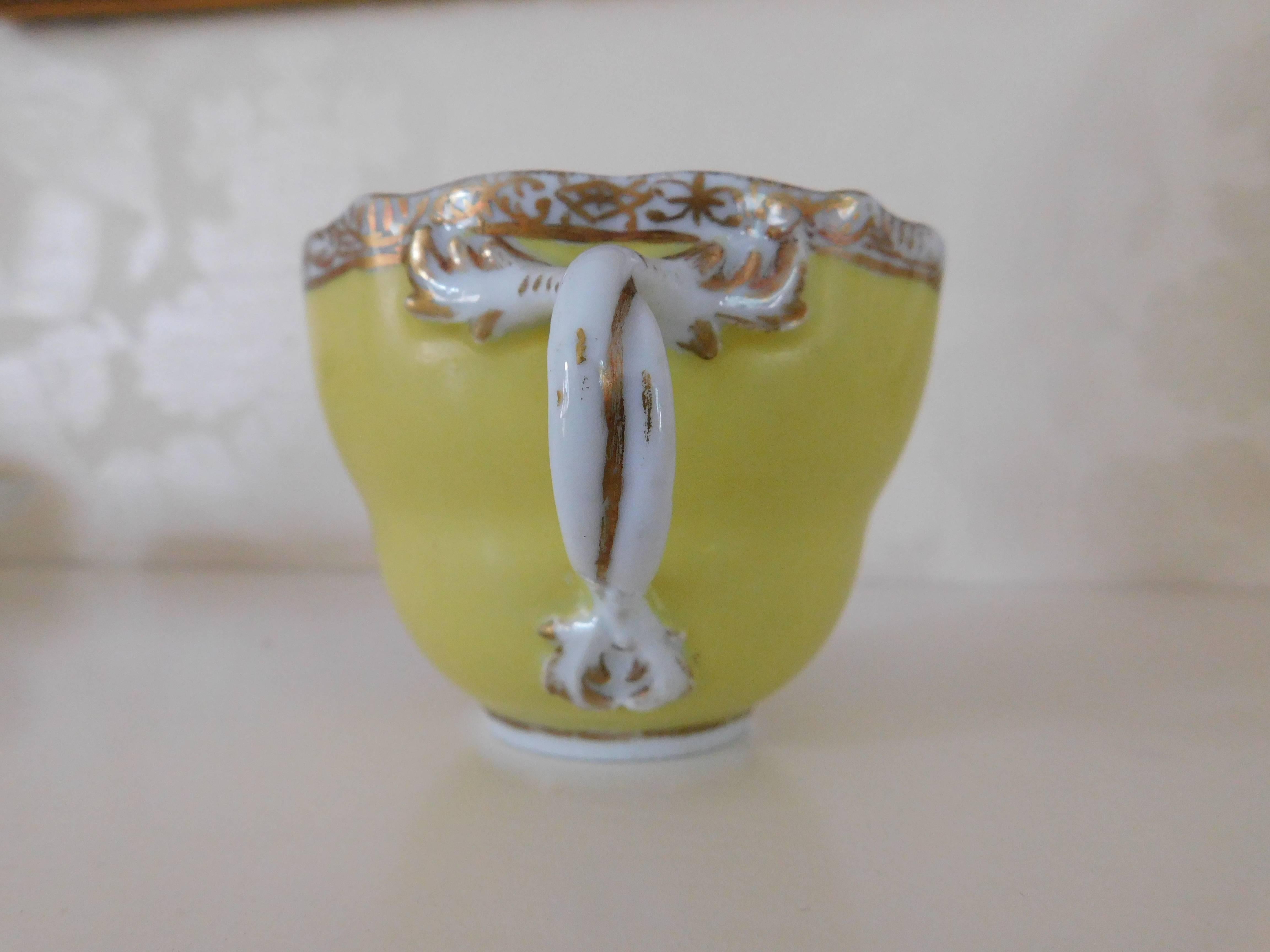 Gilt 19th Century, Meissen Porcelain Cup and Saucer For Sale