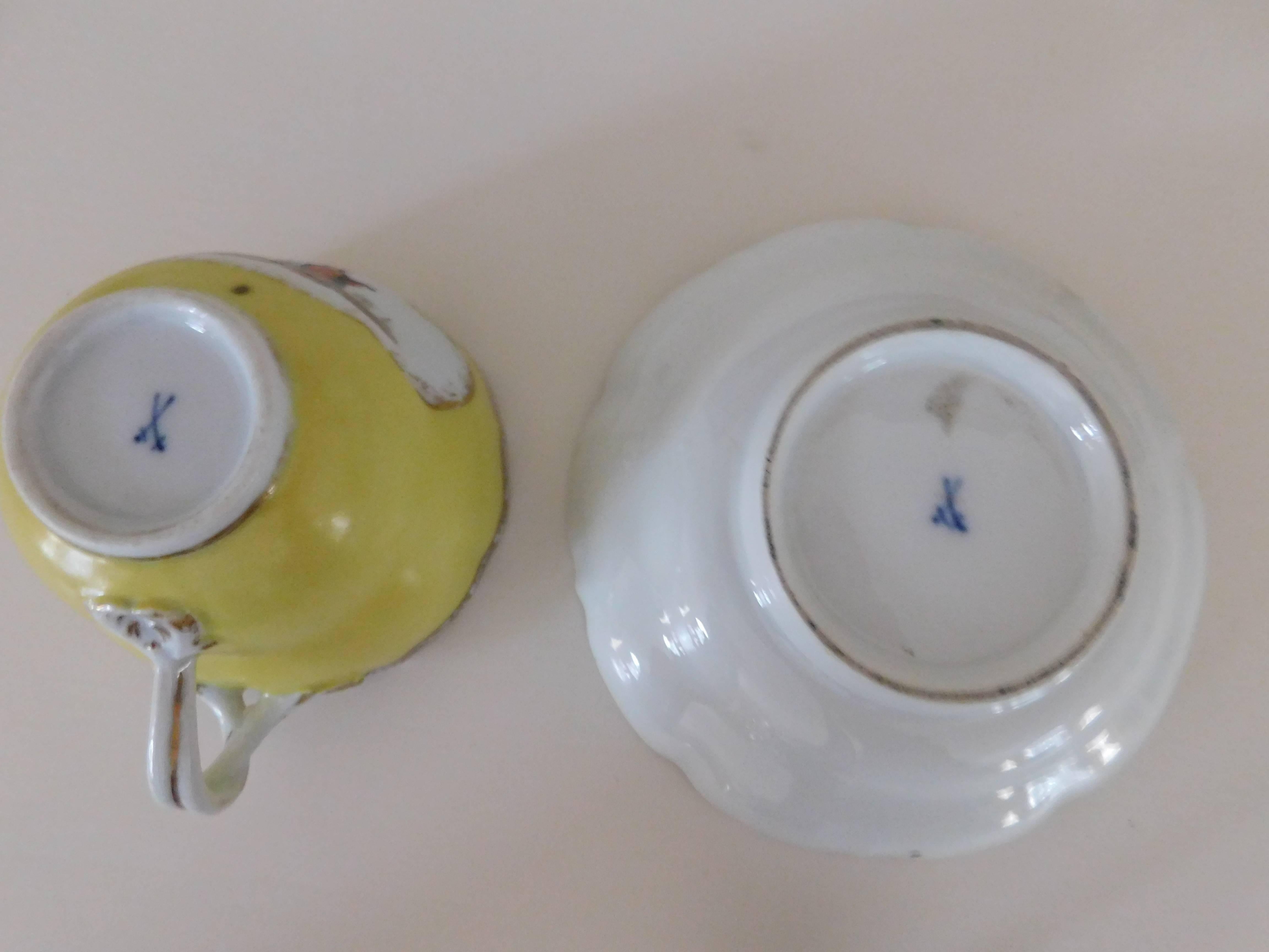 19th Century, Meissen Porcelain Cup and Saucer For Sale 2