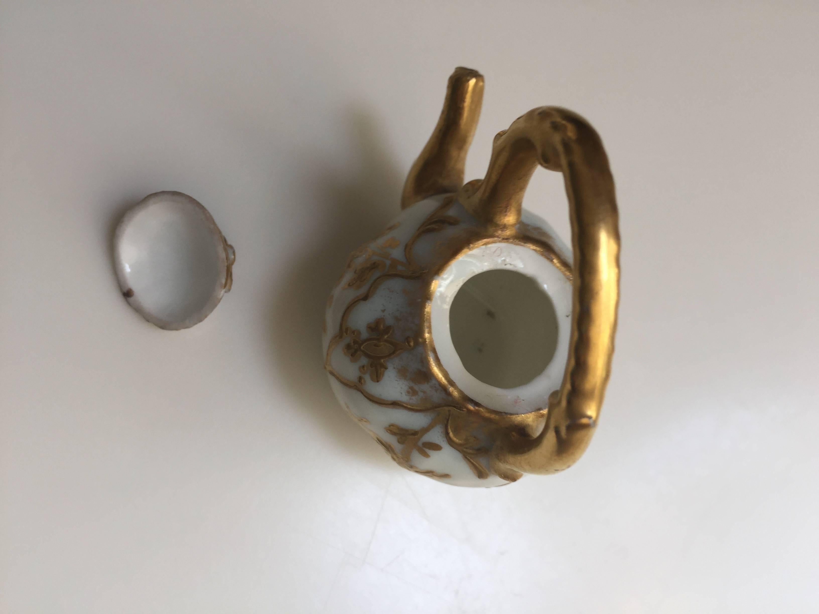 19th Century Elite Limoges France Miniature Hand-Painted Teapot In Excellent Condition In Washington Crossing, PA