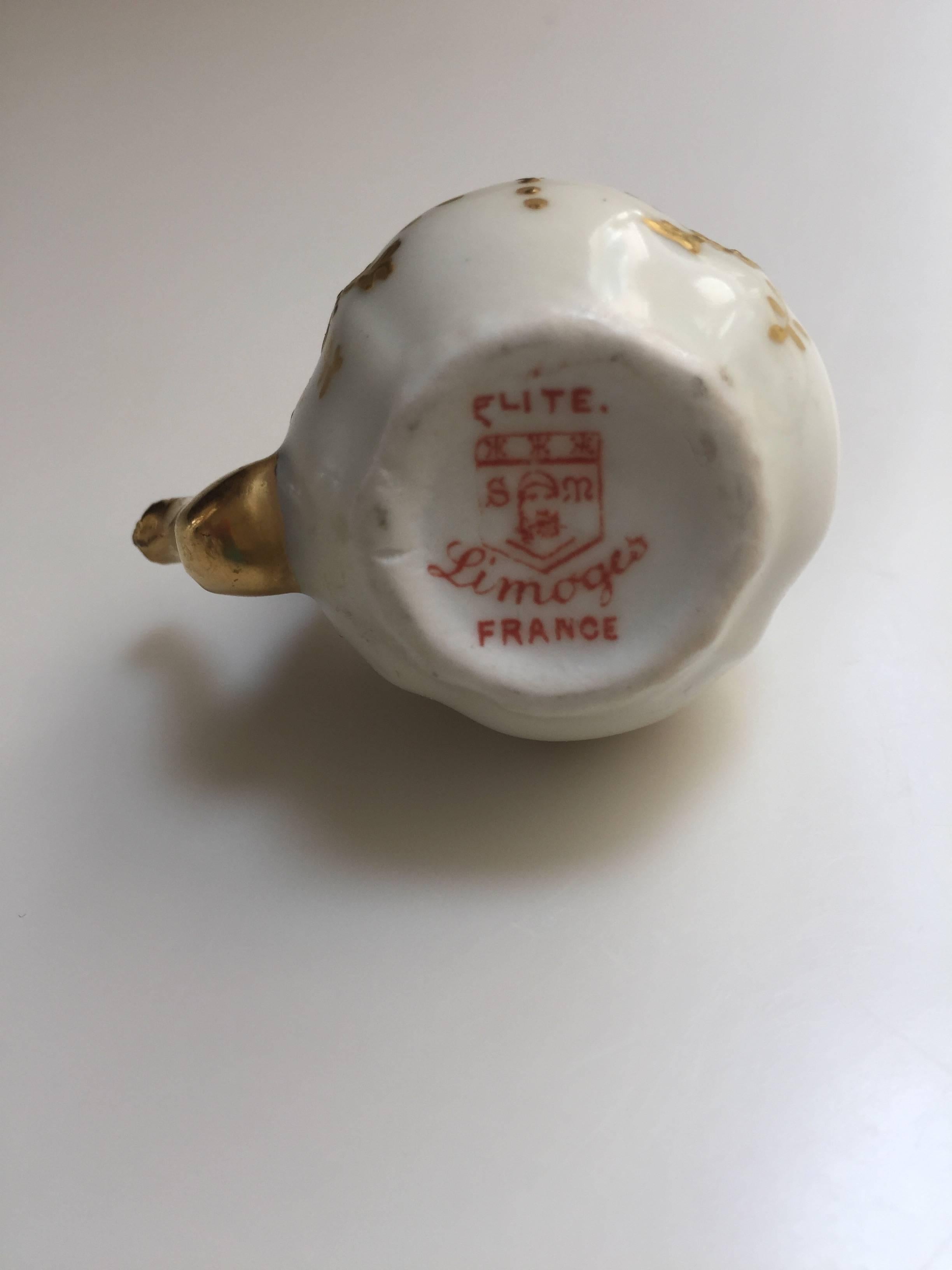 Porcelain 19th Century Elite Limoges France Miniature Hand-Painted Teapot