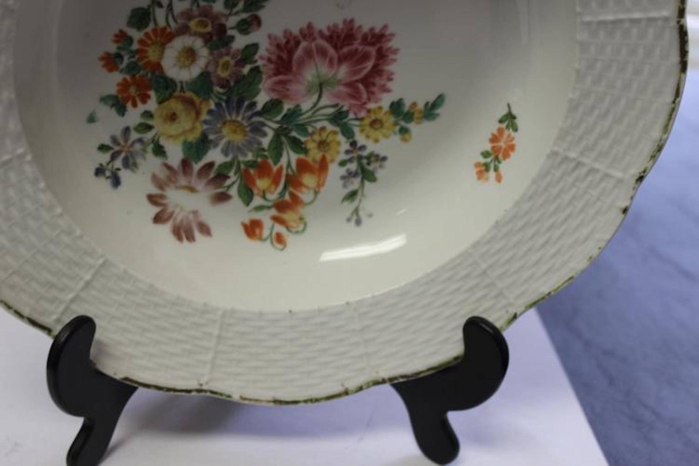 19th Century Meissen Porcelain Soup Bowl In Fair Condition For Sale In Washington Crossing, PA