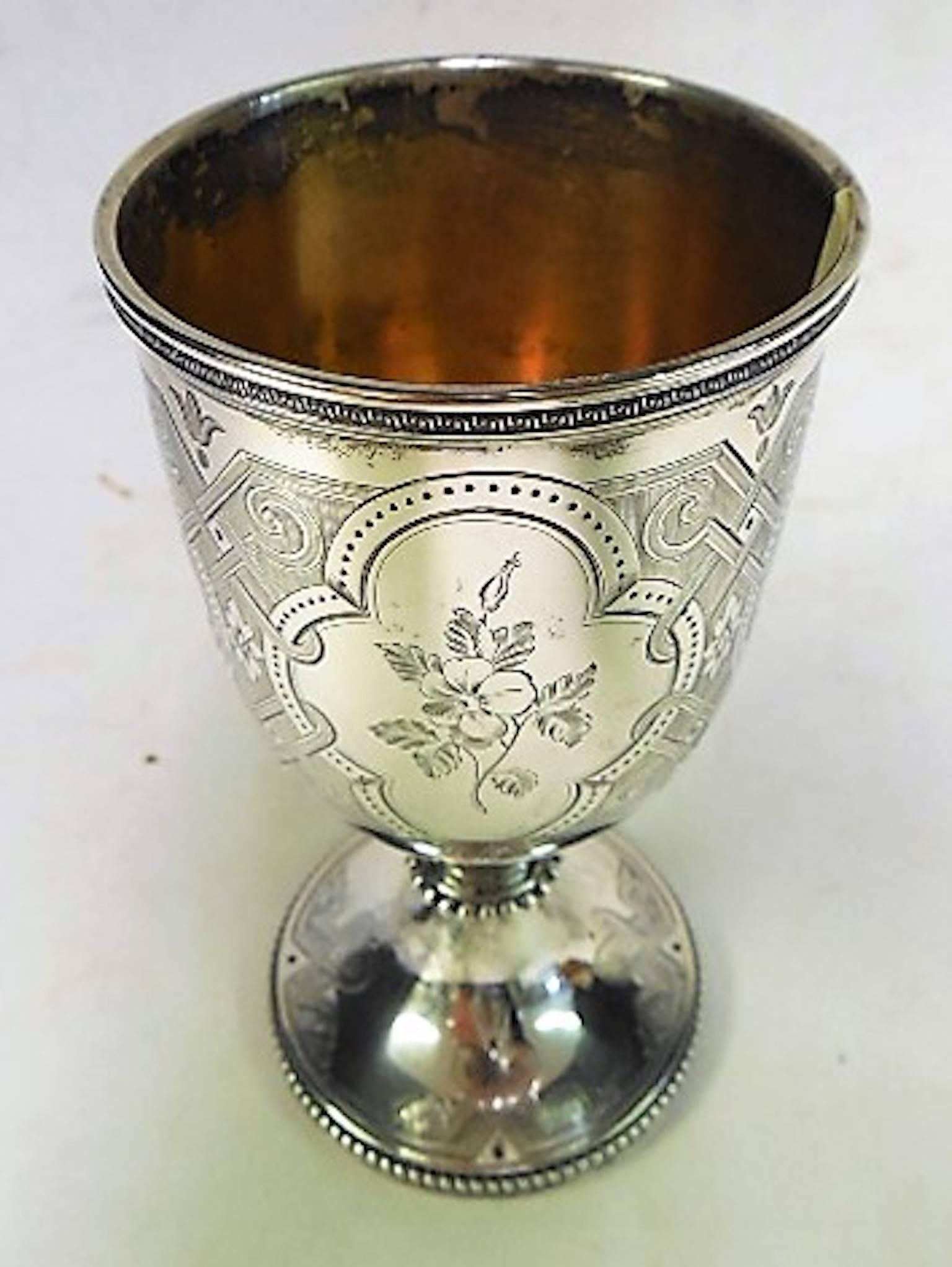 George Angell, London, 1859 sterling goblet approximate 4.37 ot.