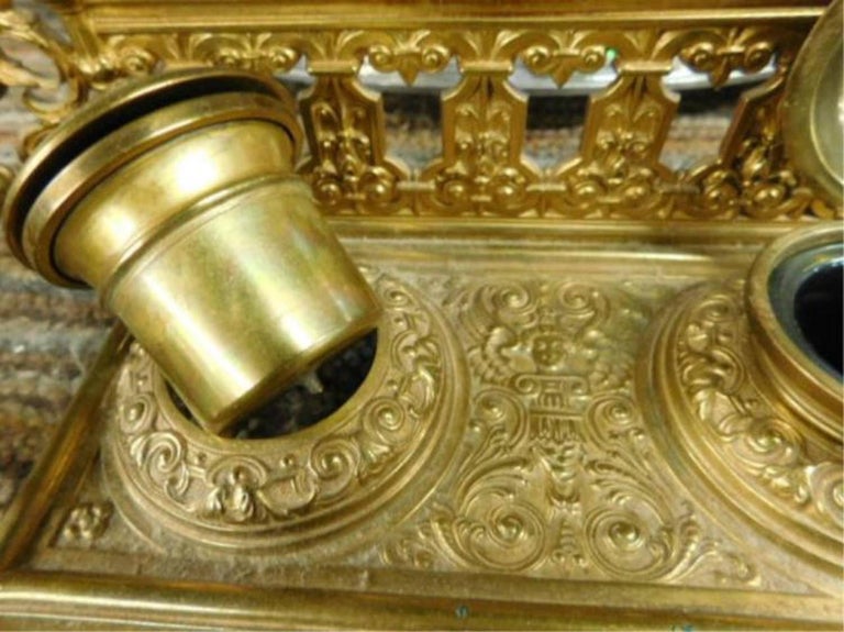Renaissance Revival Brass Inkwell at 1stDibs