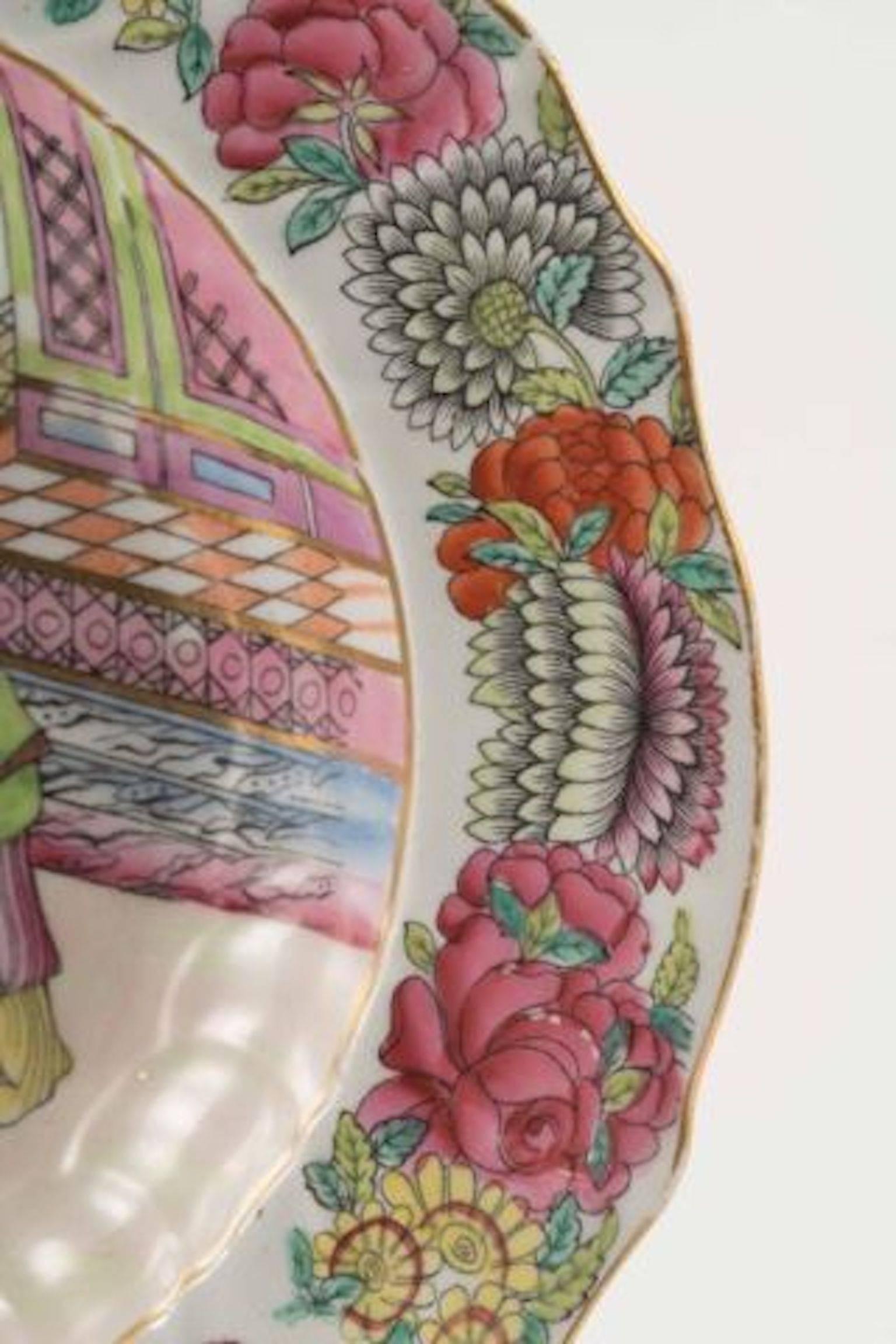 Late 19th Century Meissen Porcelain Soup Bowl with Mandarin Pattern For Sale 1