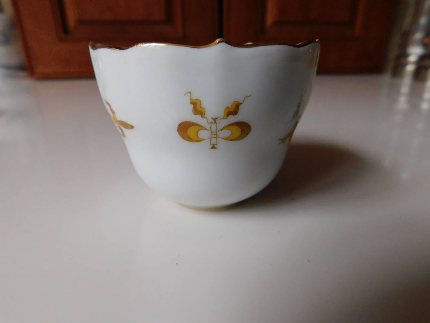 German Meissen Porcelain Golden Dragon Teacup and Saucer