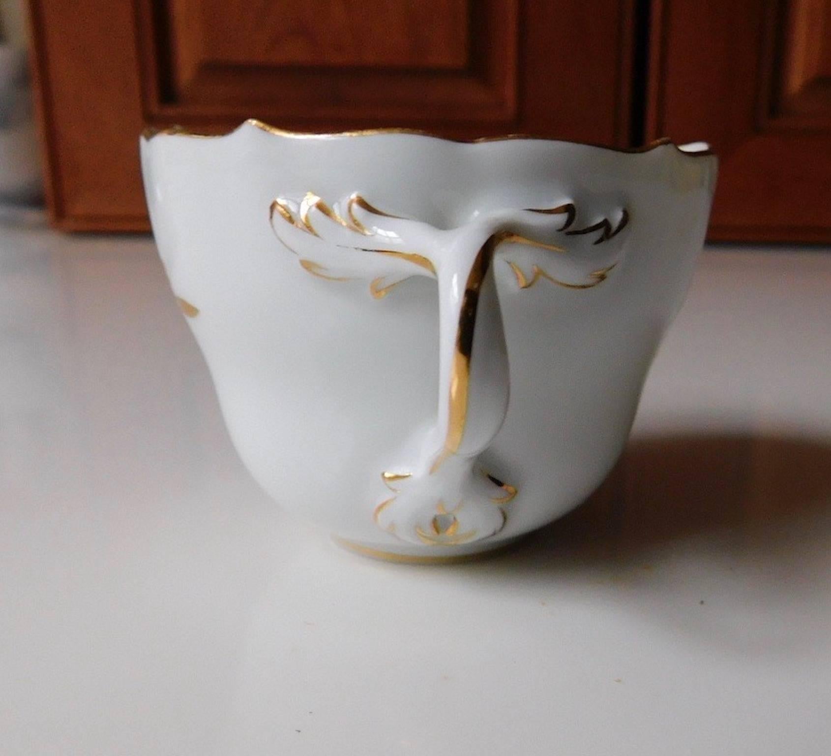 19th Century Meissen Porcelain Golden Dragon Teacup and Saucer