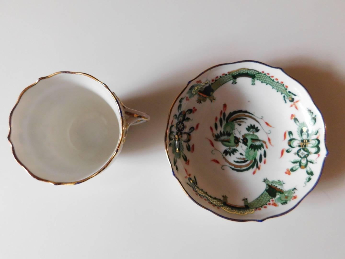 Meissen porcelain green Dragon cup an saucer
Saucer measures 4.25in diameter.