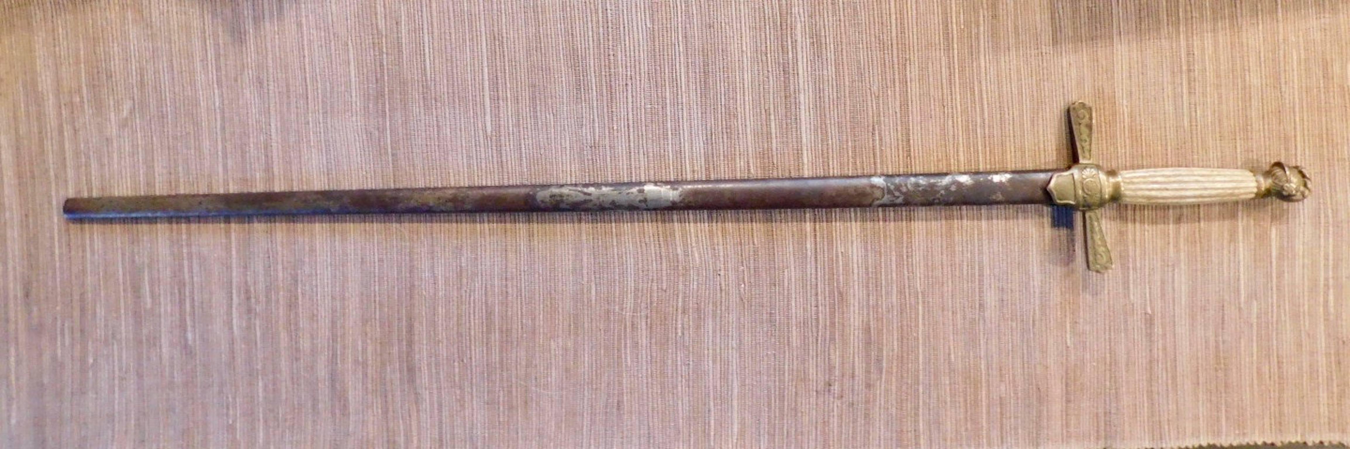 Militia sword from U.S. military,
circa 1830s-1850s.