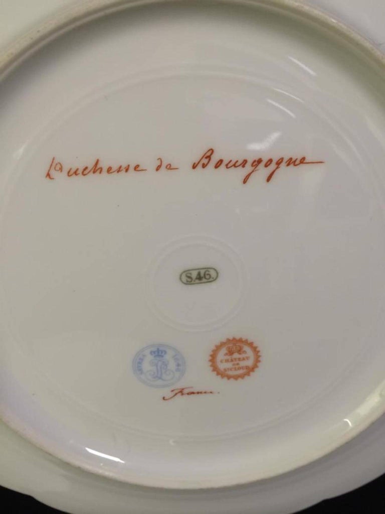 Three Sevres Porcelain Chateau De St. Cloud Portrait Plates, 1846 For