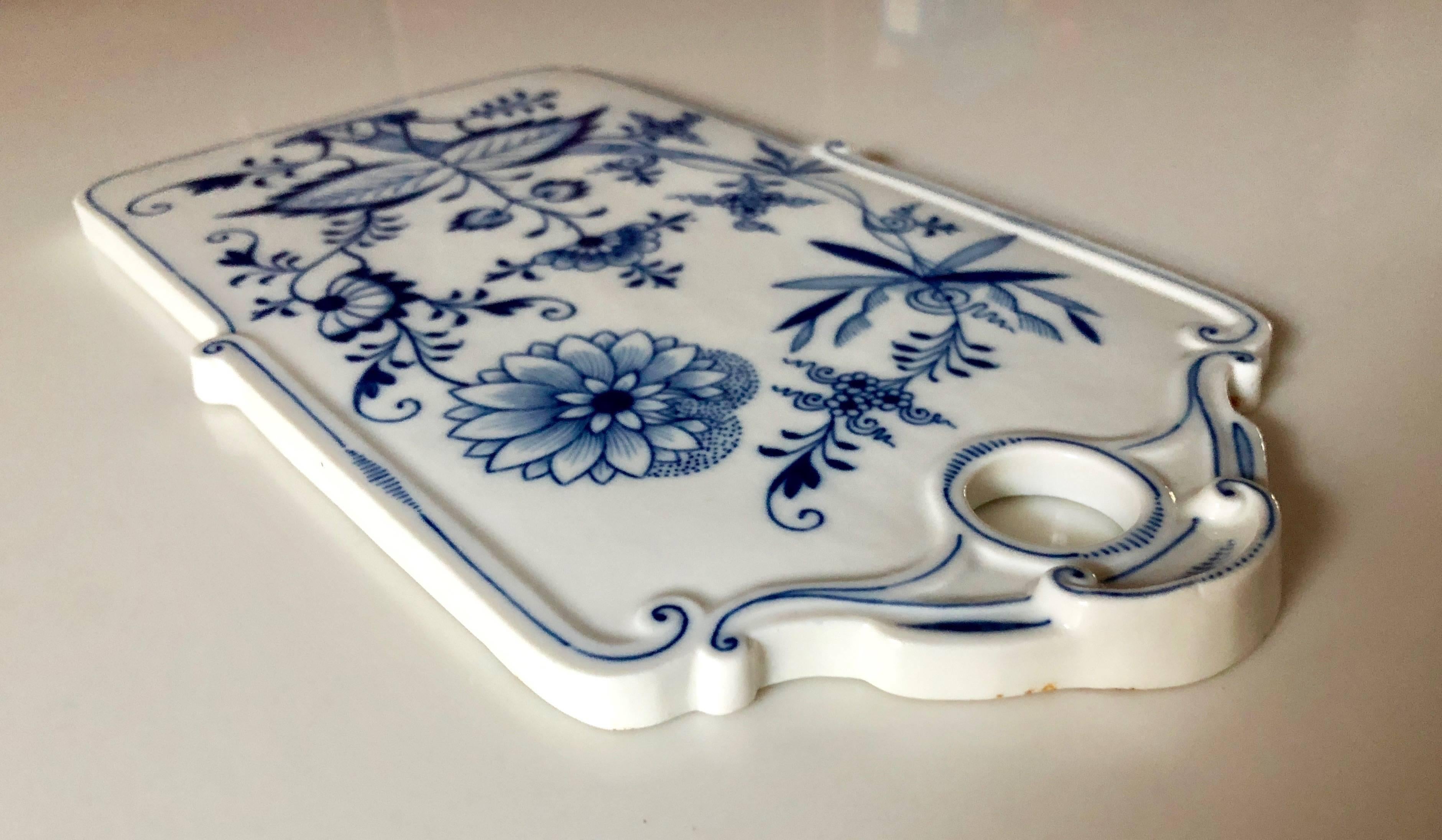 Late 19th century Meissen Porcelain blue onion cutting board.
