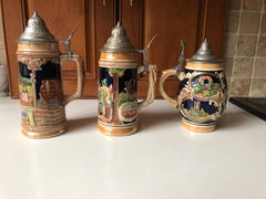 Set of Three Vintage German Beer Steins