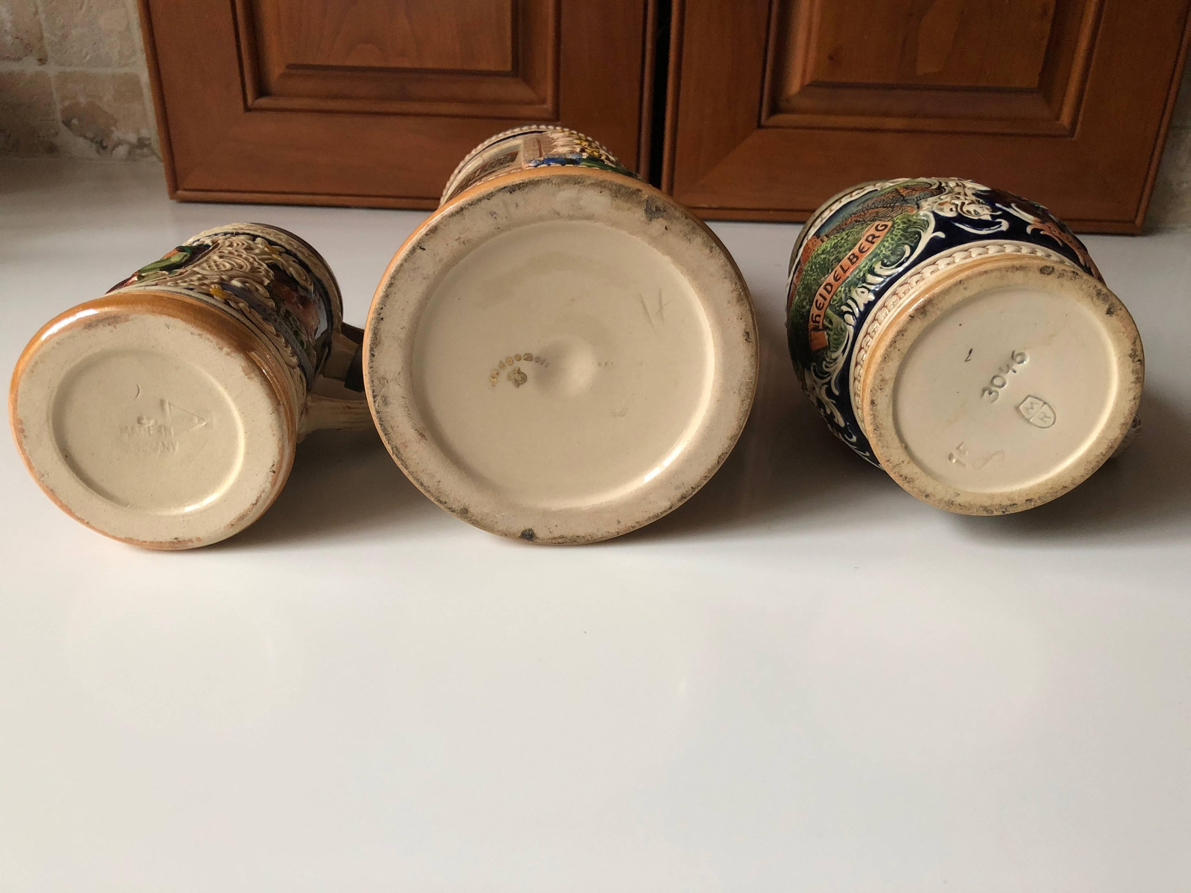 Set of Three Vintage German Beer Steins For Sale at 1stDibs vintage