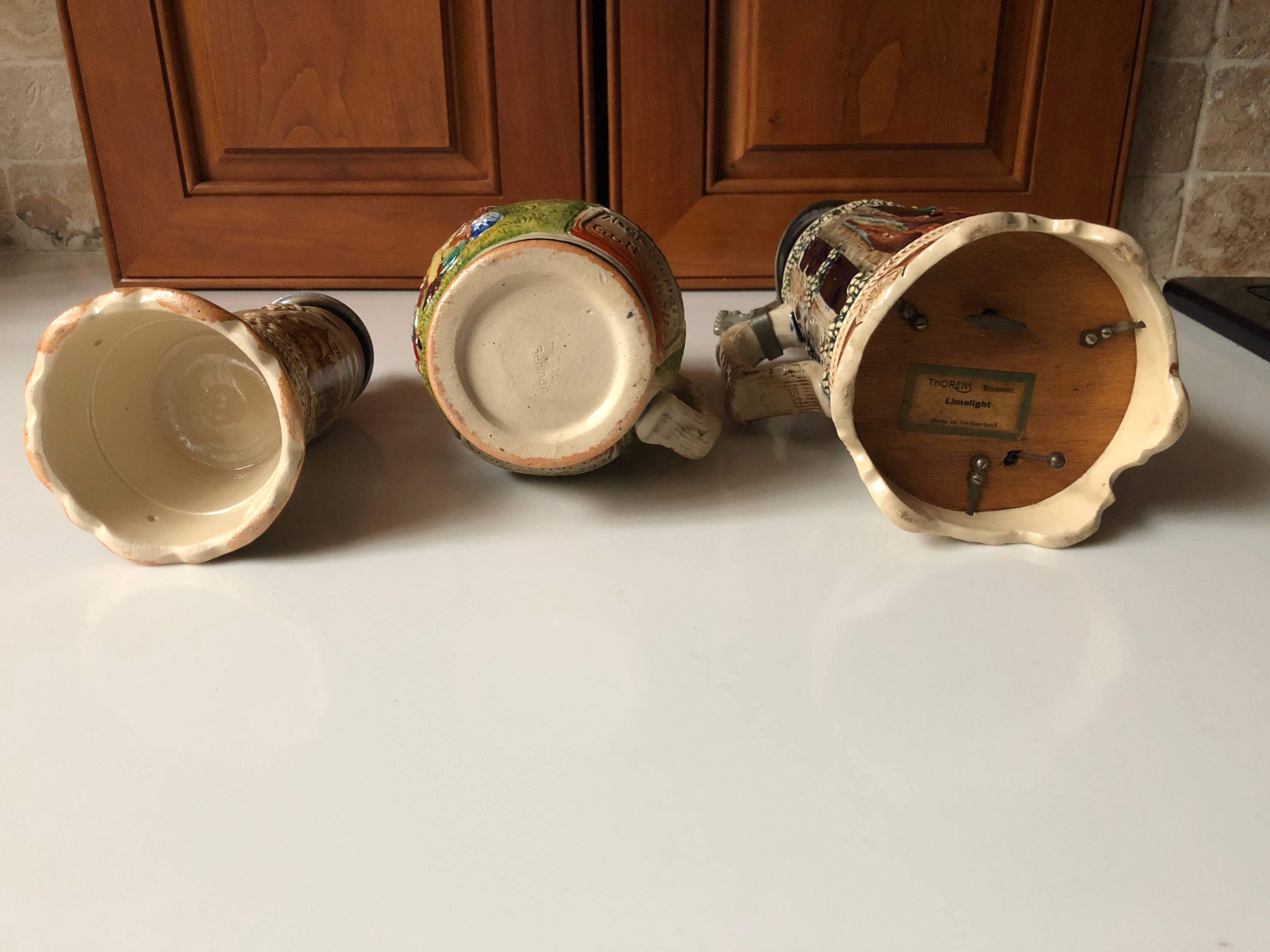 Set of 3 Vintage German Switzerland Beer Steins 1