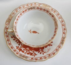 19th Century Meissen Porcelain Red Indian Painting Dessert 34 Piece Set