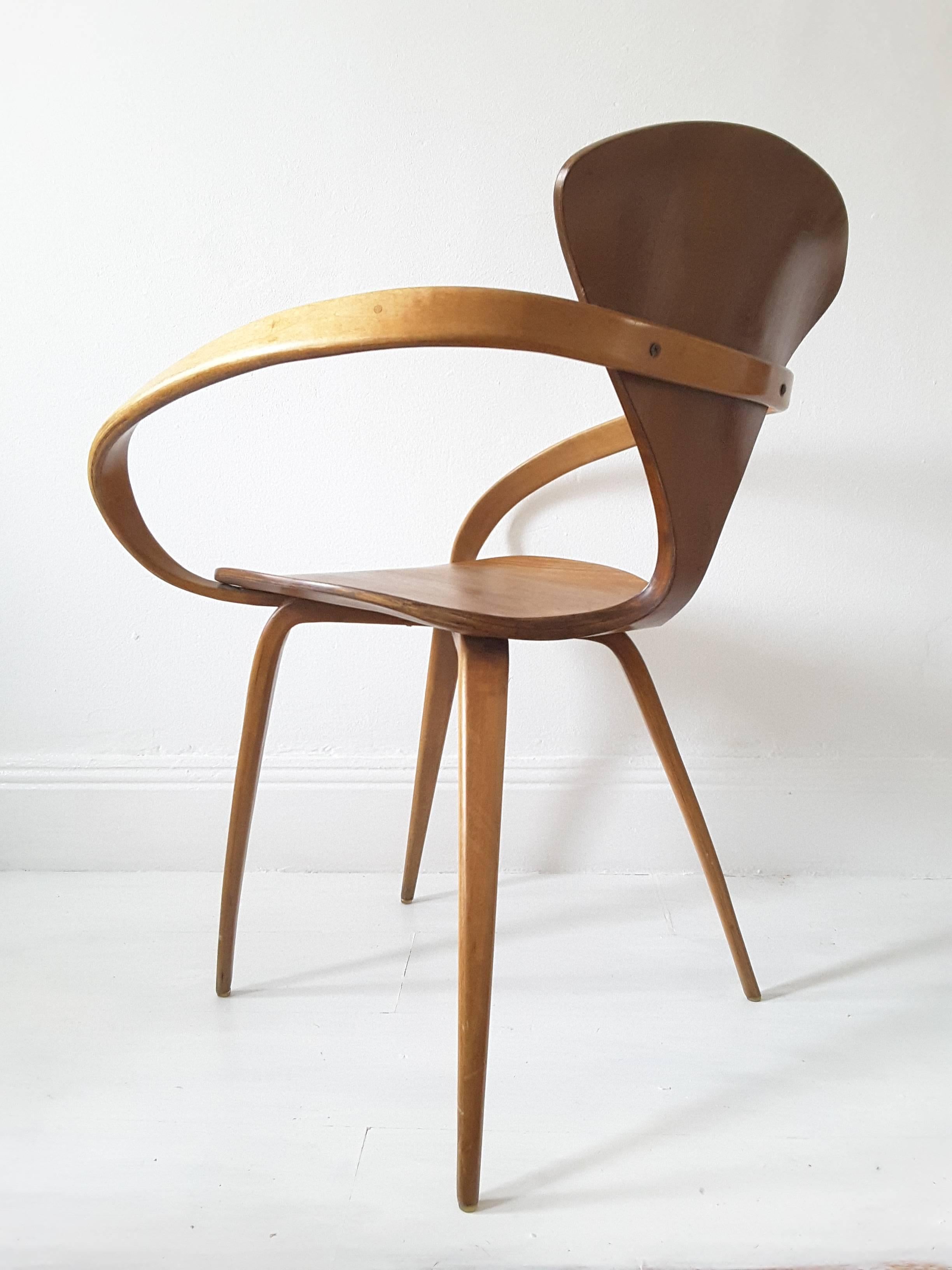 20th Century Mid-Century Bent Plywood Cherner Chair Designed by Norman Cherner for Plycraft