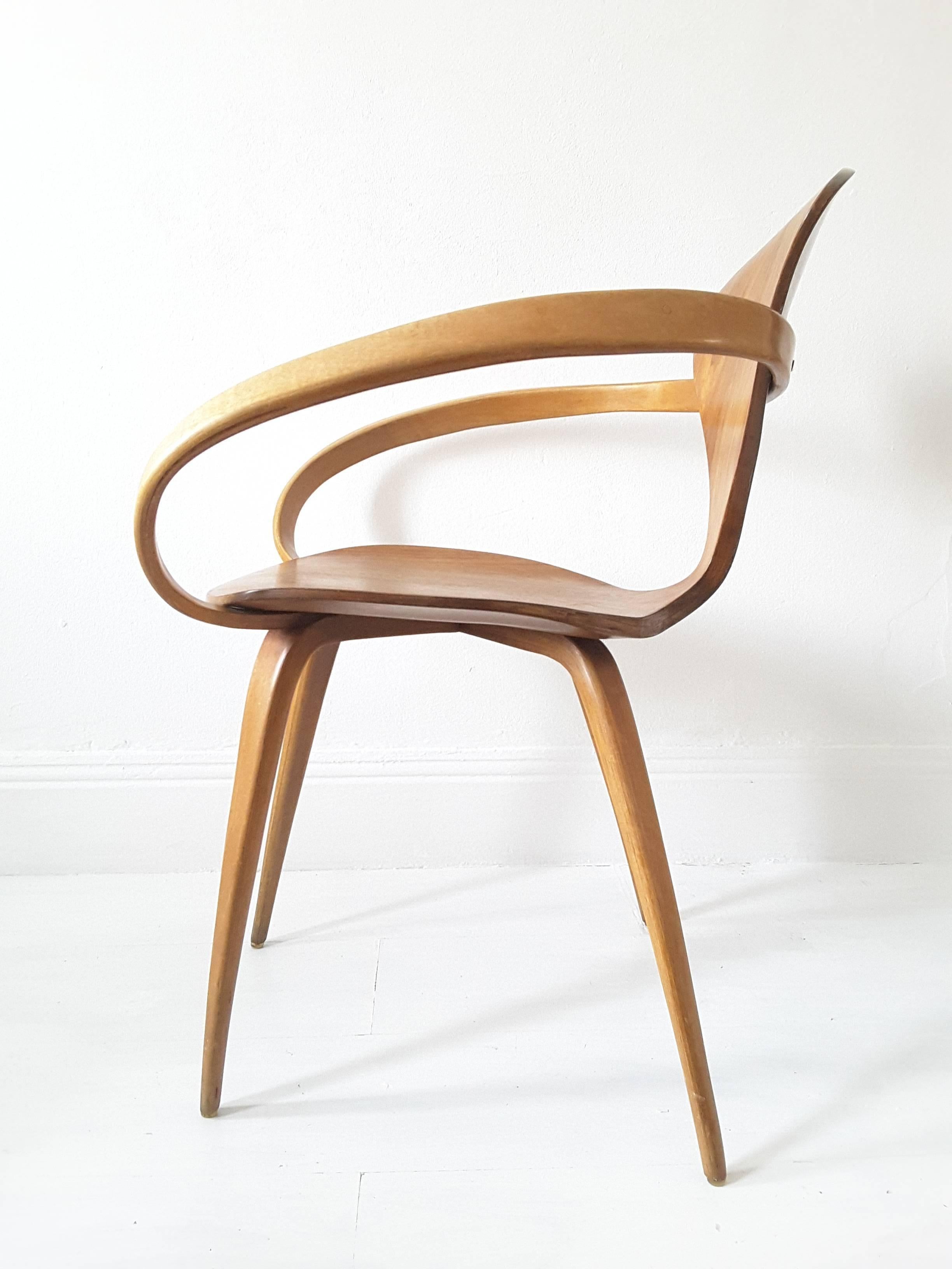 Mid-Century Bent Plywood Cherner Chair Designed by Norman Cherner for Plycraft In Good Condition In Harrogate, GB